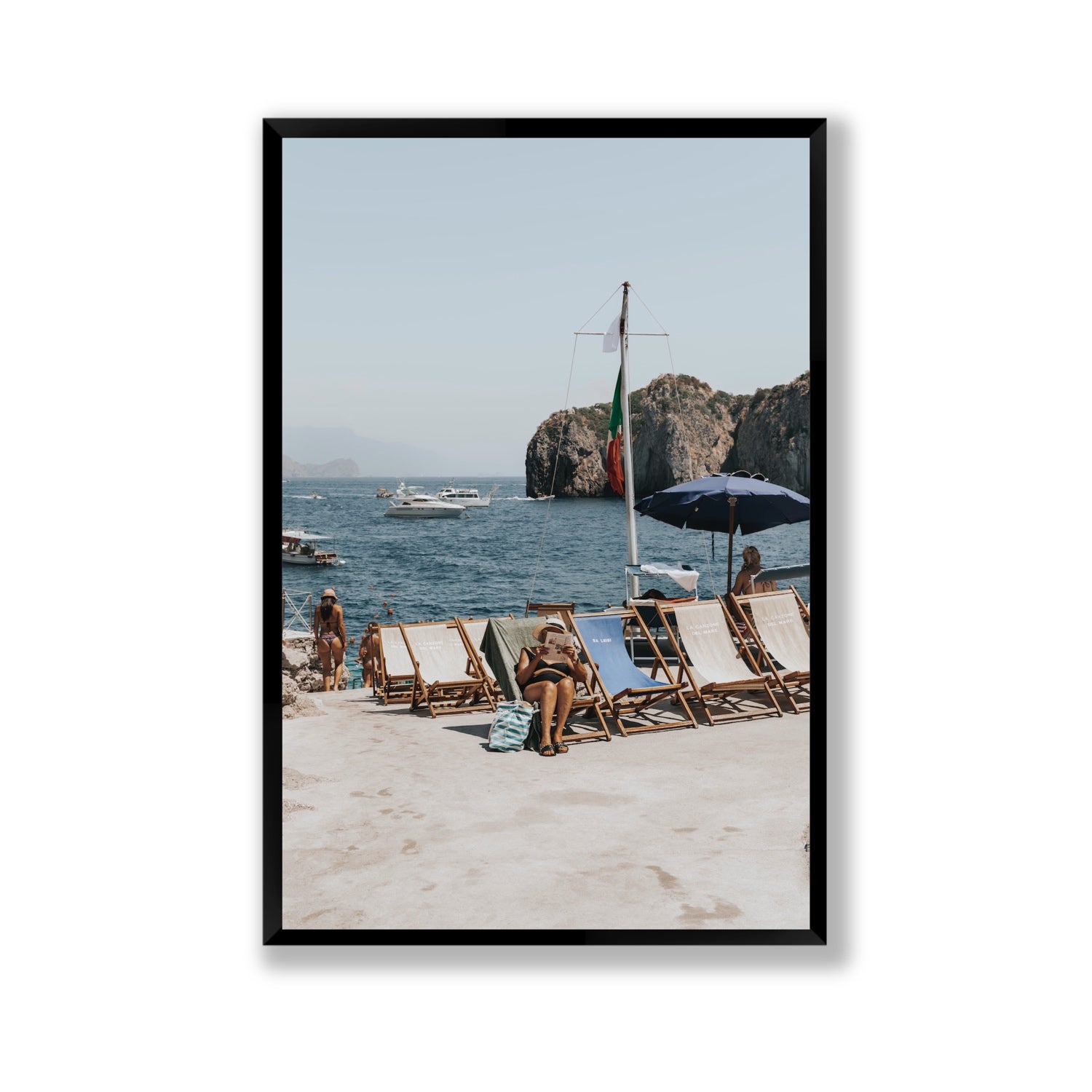 Vintage Sun Goddess fine art print, Capri, Italy, Gallery, Black Frame · Full Bleed, Fine Art Print