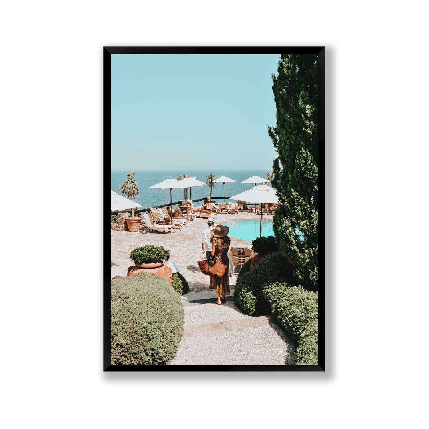 The World Is Your Catwalk Tuscany coastal wall art Gallery full-bleed fine art print in black frame