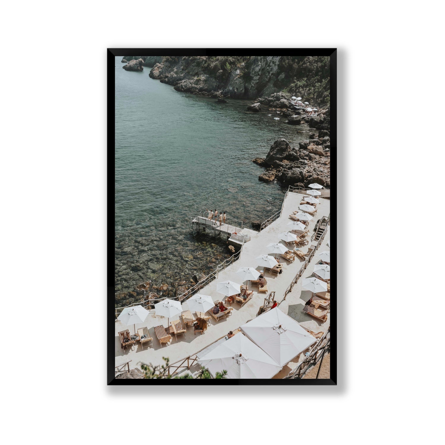 Pier Perspectives Tuscany coastal Italian wall art Gallery full-bleed fine art print in black frame