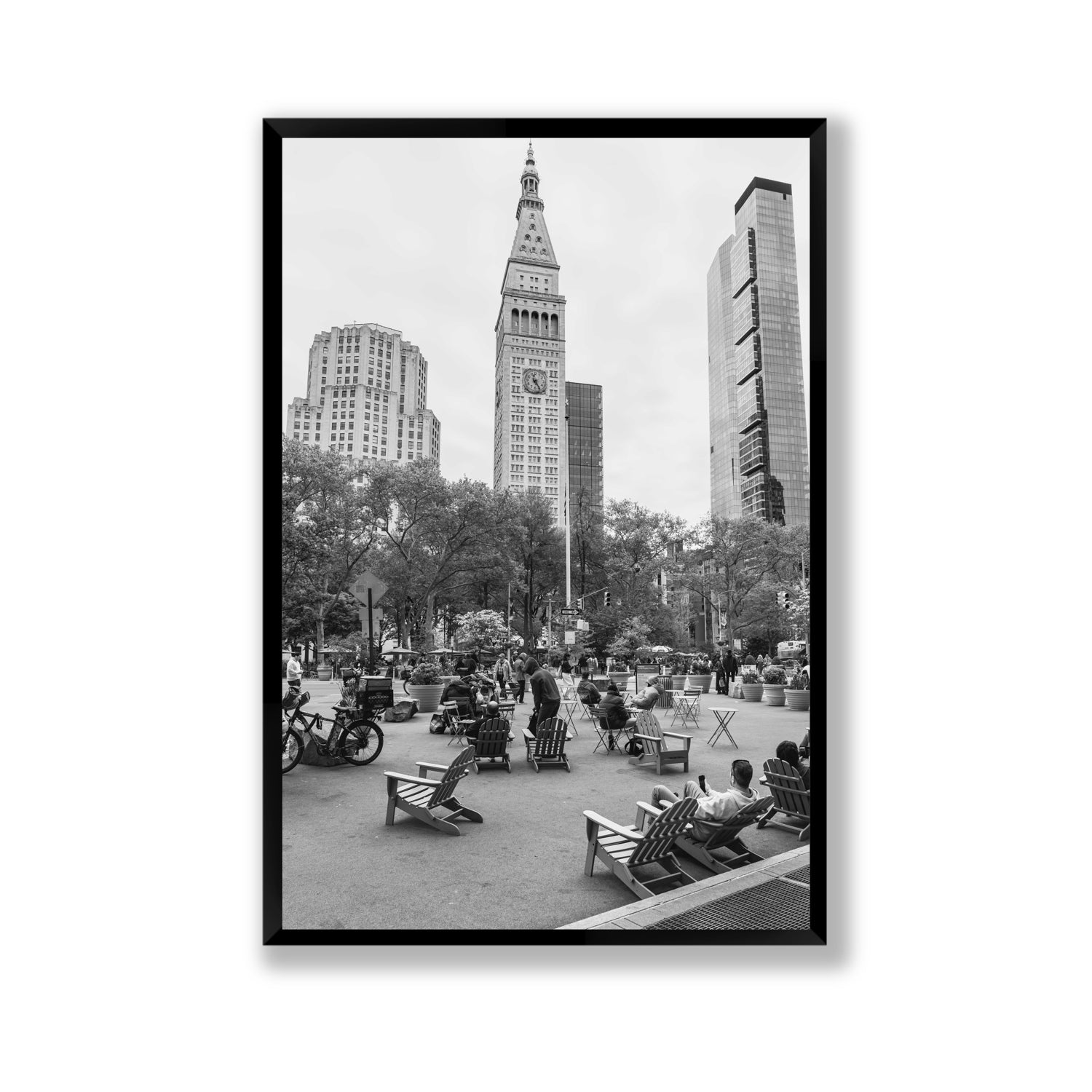 Timeless New York New York NYC Black & White wall art Gallery full-bleed fine art print in black frame