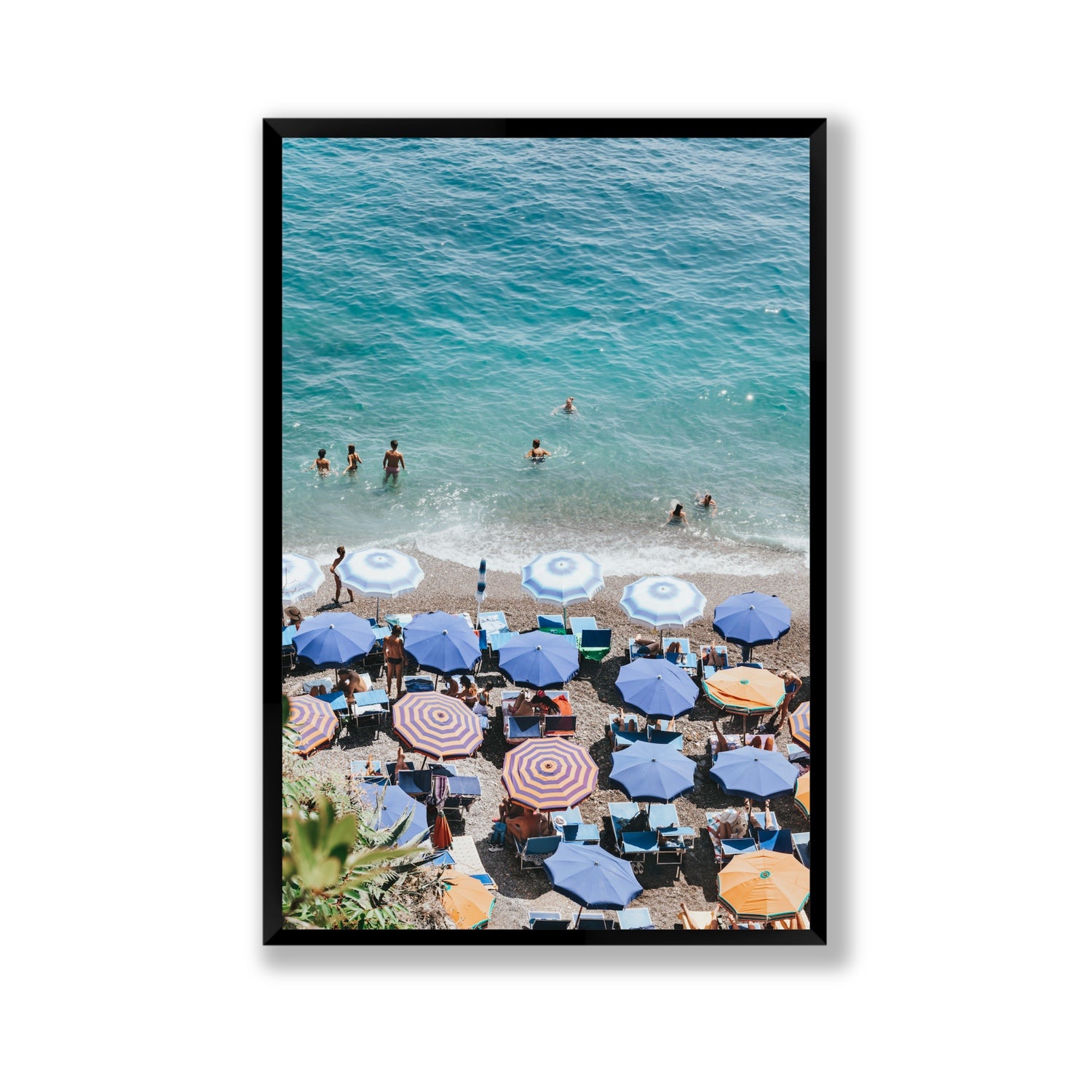 Paradise Beach fine art print, Positano, Italy, Gallery, Black Frame · Full Bleed, Fine Art Print