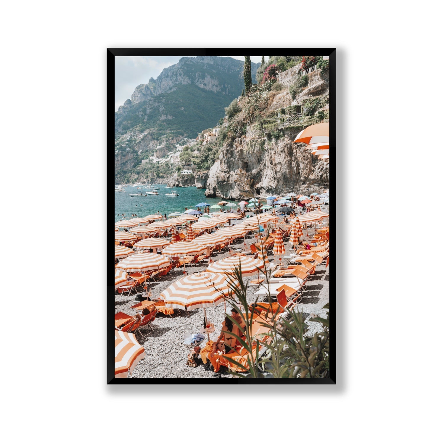 Bagni d'Arienzo Positano decor wall art Gallery full-bleed fine art print in black frame