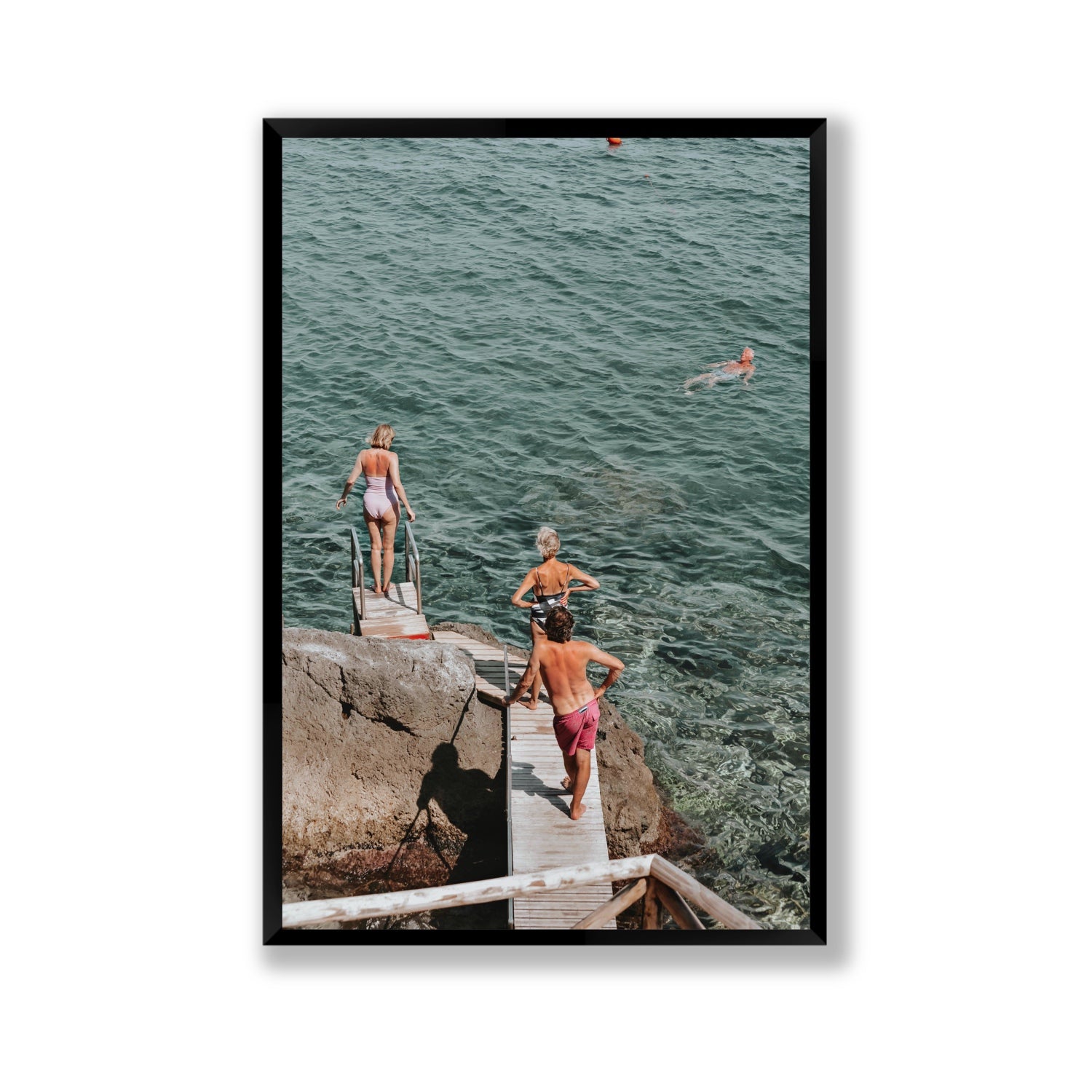 Freewheeling Spirit Tuscany coastal Italian wall art Gallery full-bleed fine art print in black frame