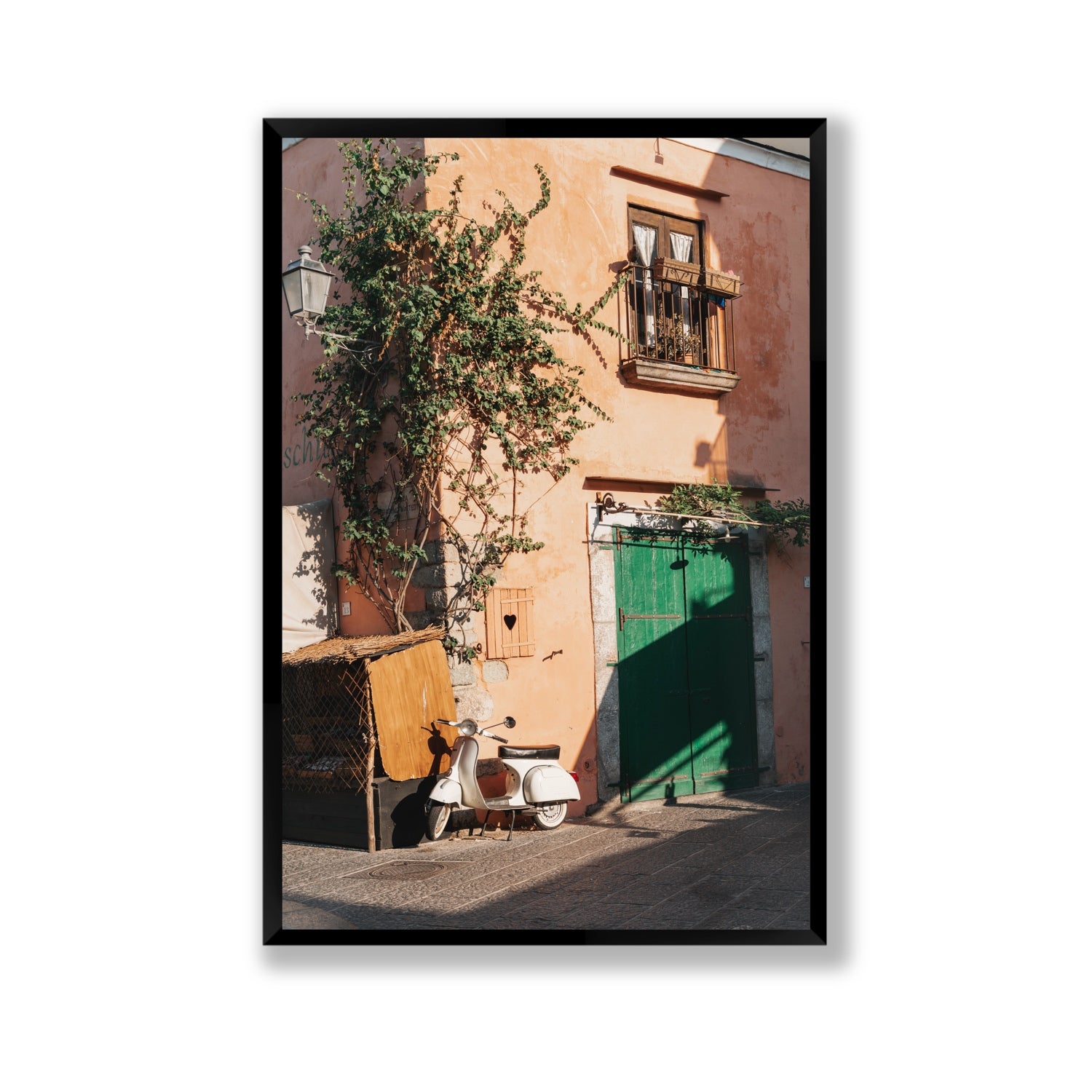 La Casa Ischia Italian Mediterranean decor wall art Gallery full-bleed fine art print in black frame