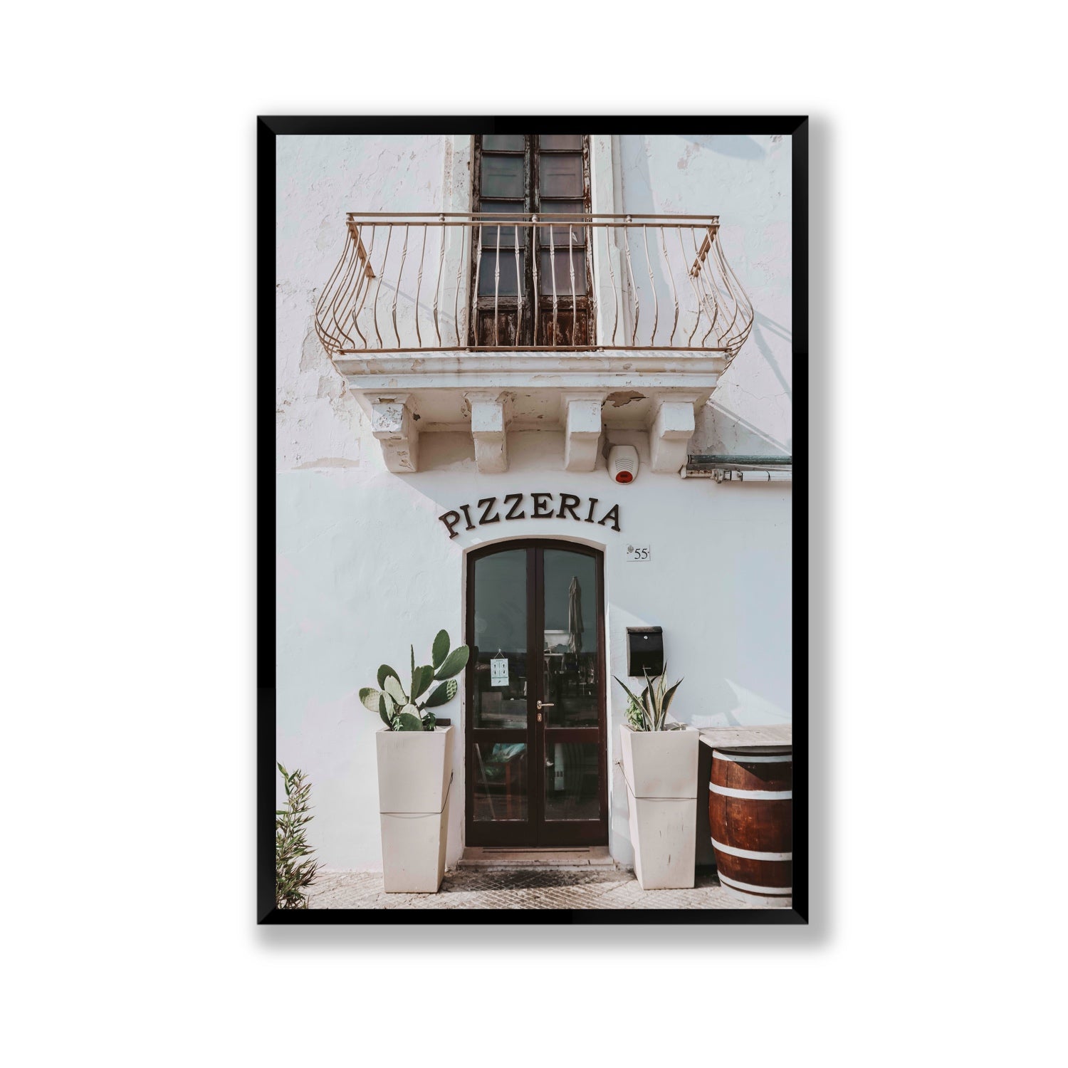 Pizzeria Puglia Italian wall art Gallery full-bleed fine art print in black frame
