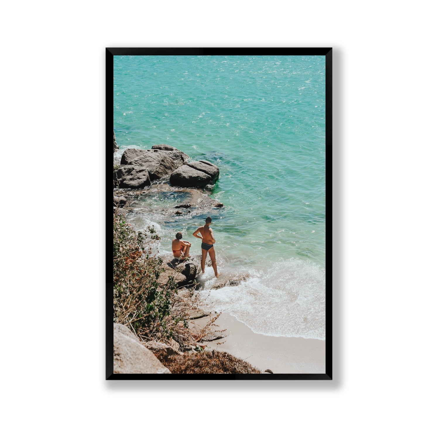 Scene Stealers Mykonos Greek island wall art Gallery full-bleed fine art print in black frame