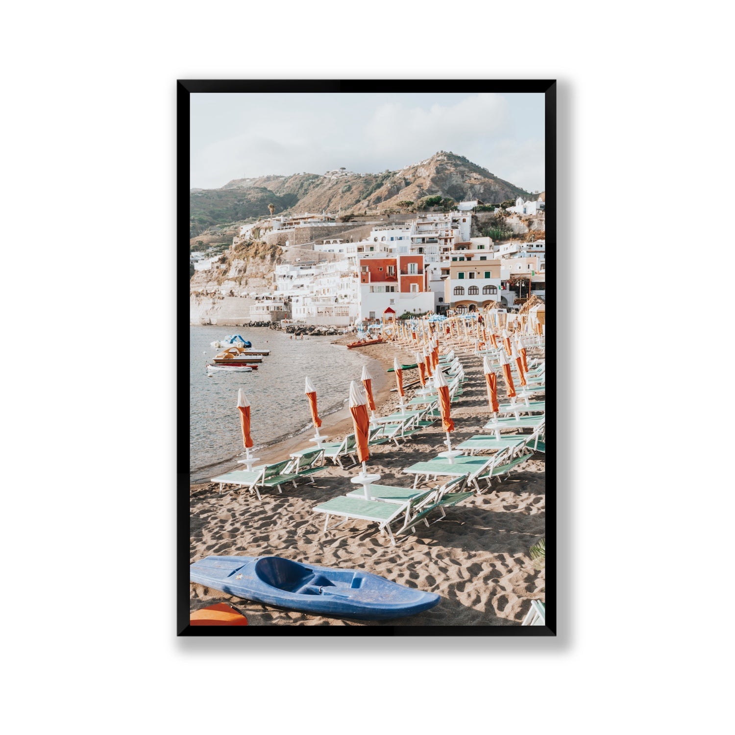 L'Isola del Paradiso Ischia Mediterranean wall art Gallery full-bleed fine art print in black frame