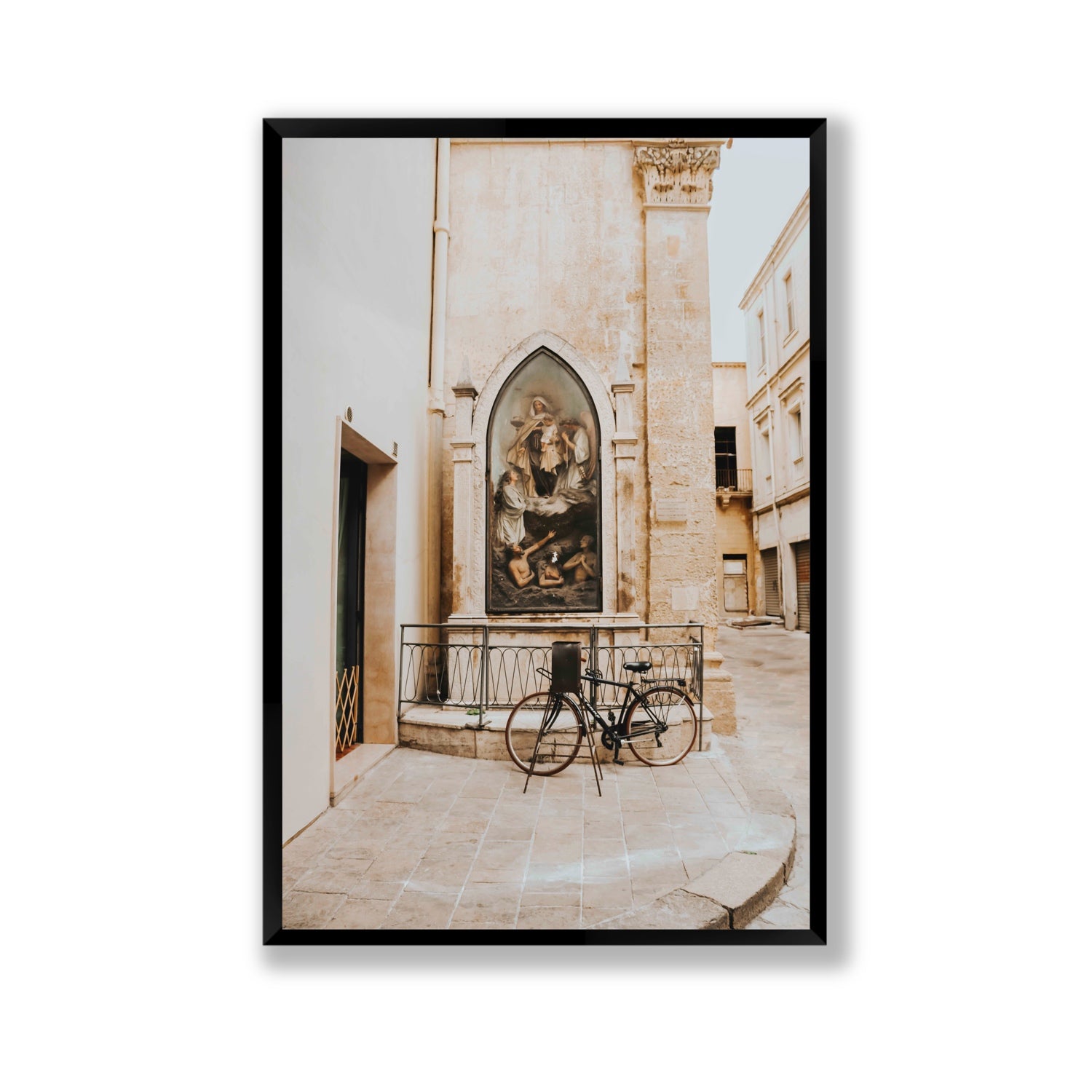 La Chiesa Puglia Otranto Italian wall art Gallery full-bleed fine art print in black frame