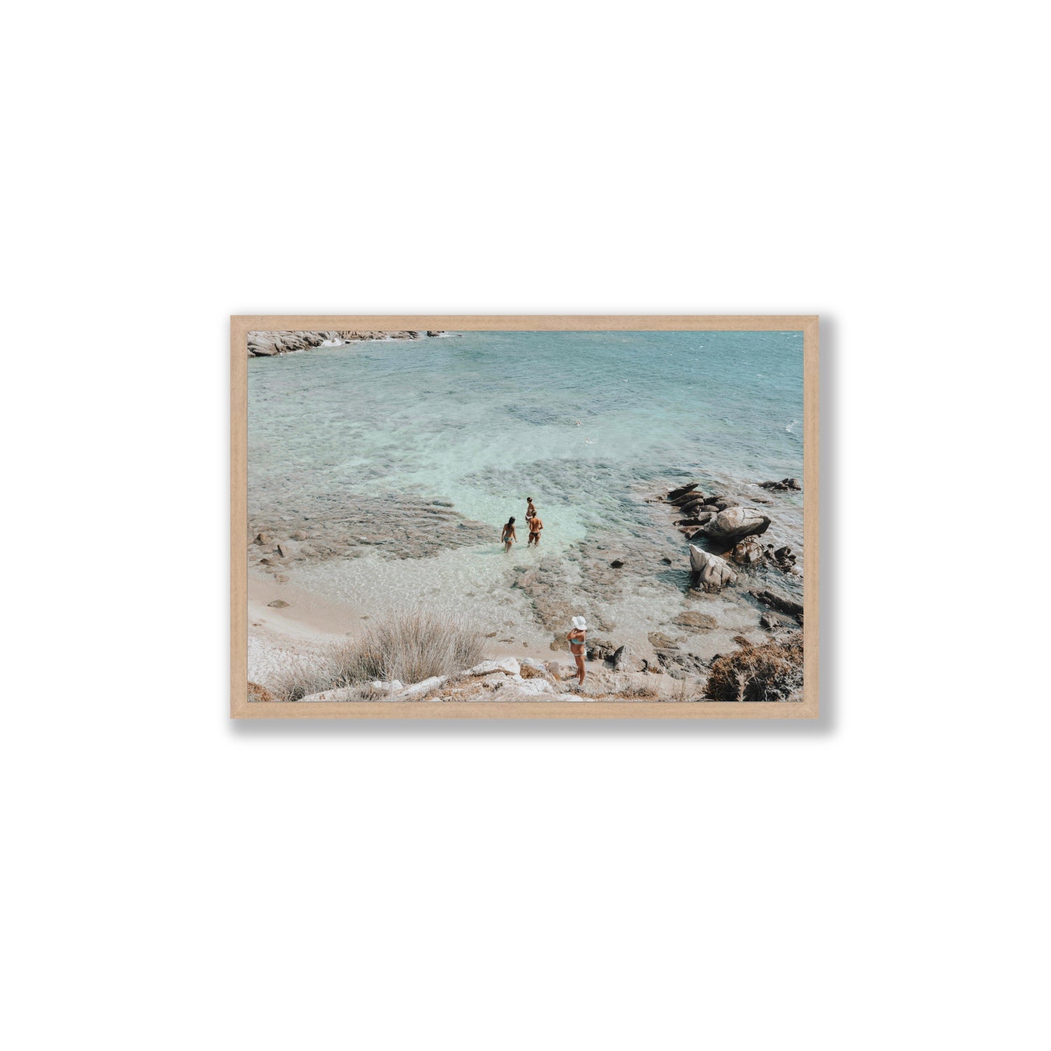 Easy On The Eyes Mykonos Greek island wall art Large full-bleed fine art print in natural oak frame