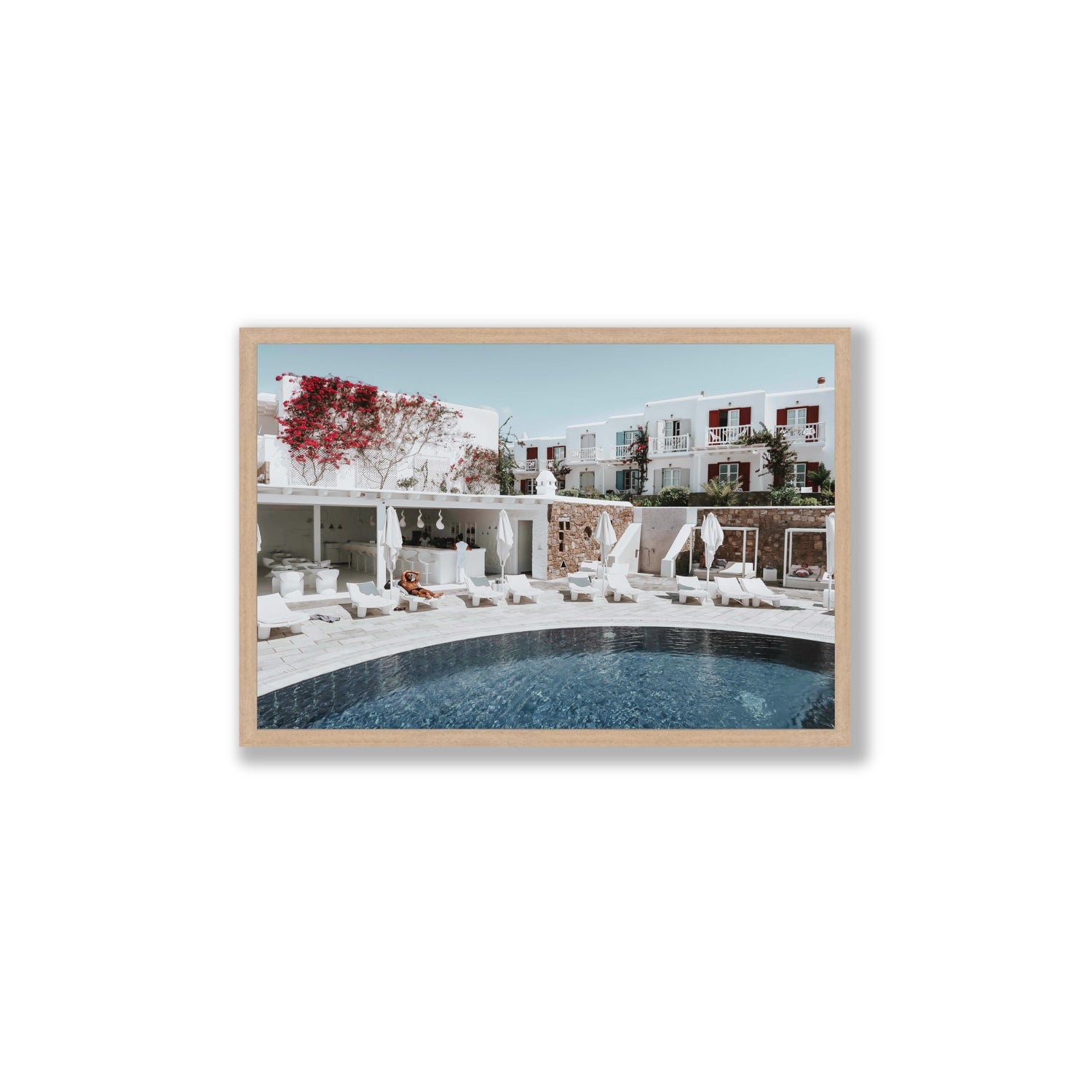 Got The First Lounge fine art print, Mykonos, Greece, Large, Natural Oak Frame · Full Bleed, Fine Art Print