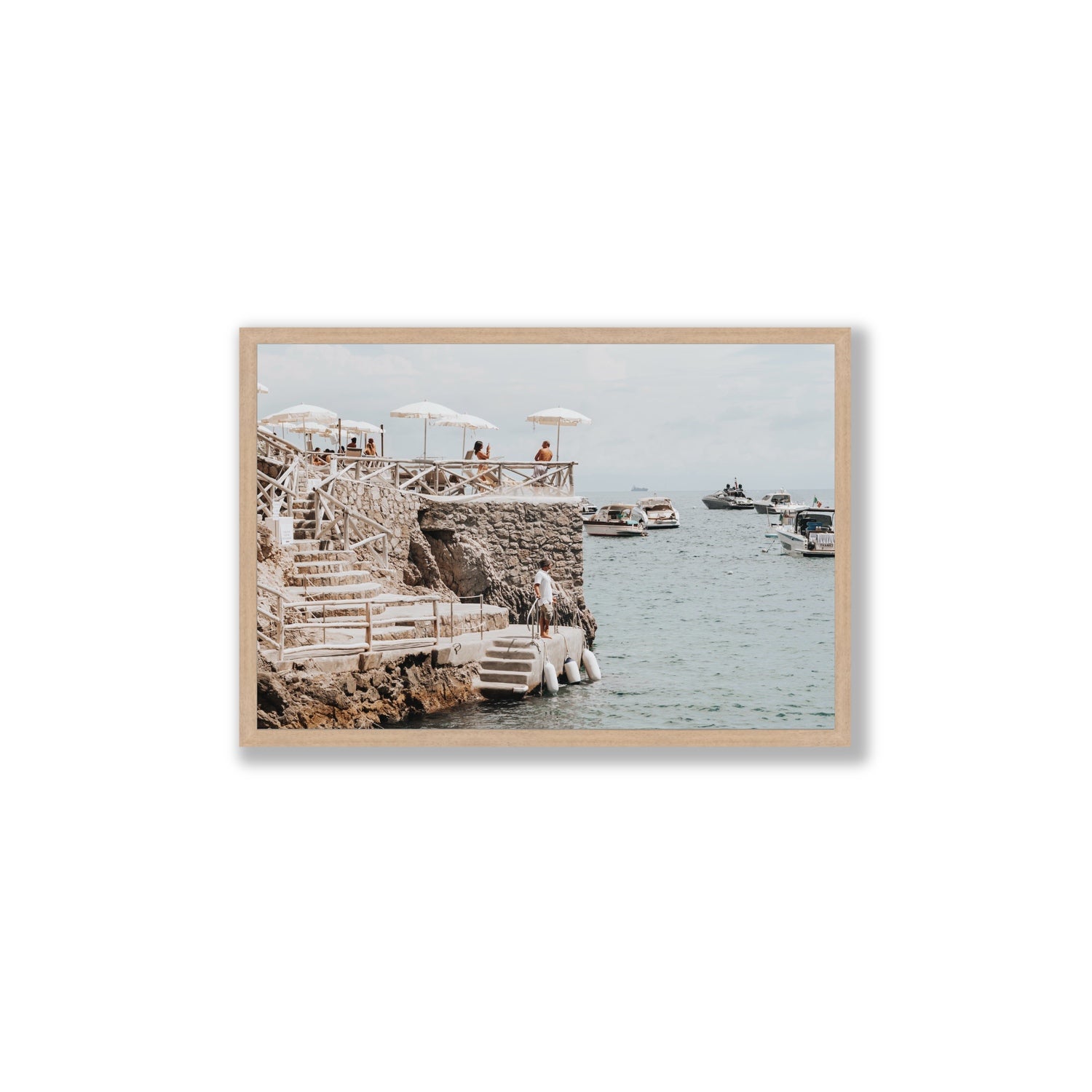 Conca Del Sogno fine art print, Nerano, Italy, Large, Natural Oak Frame · Full Bleed, Fine Art Print