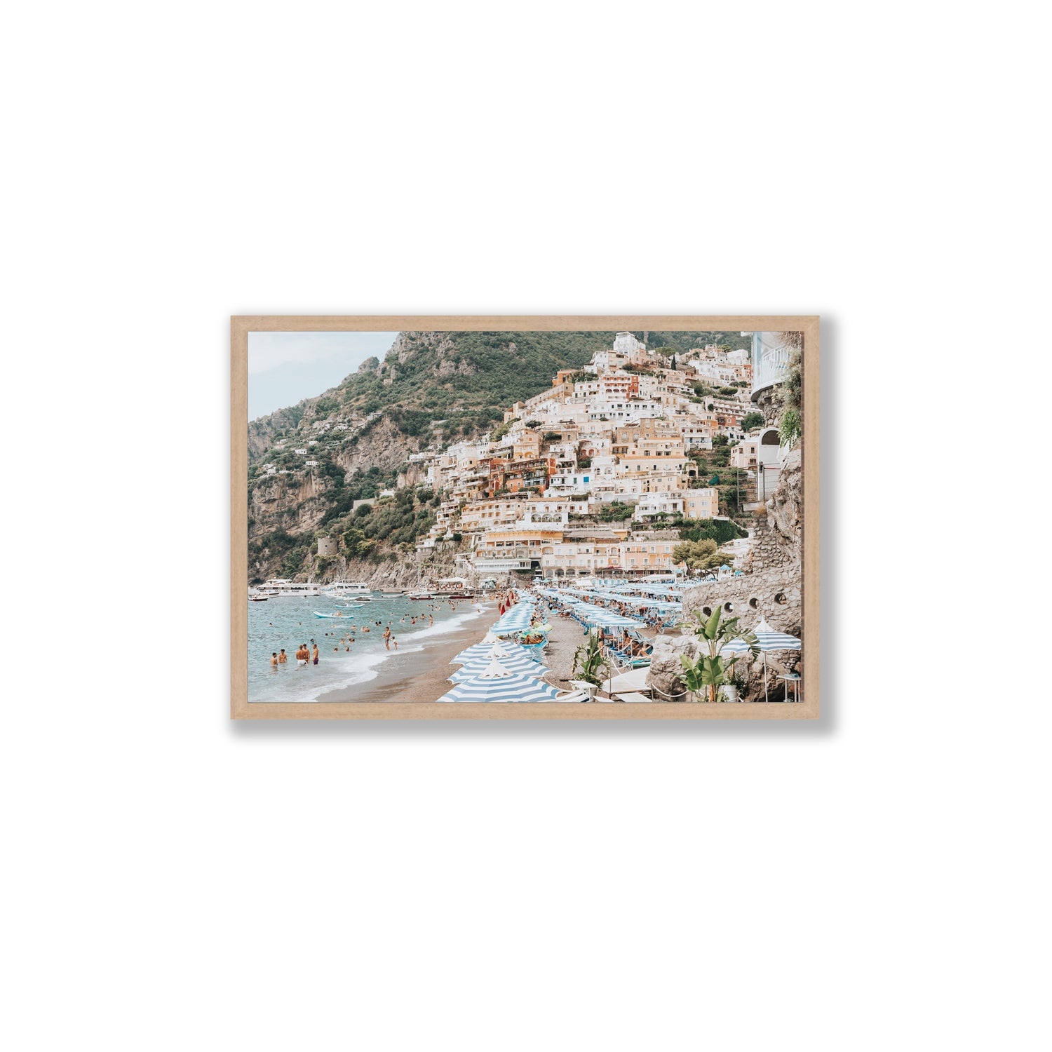 Villagio Sul Mare fine art print, Positano, Italy, Large, Natural Oak Frame · Full Bleed, Fine Art Print