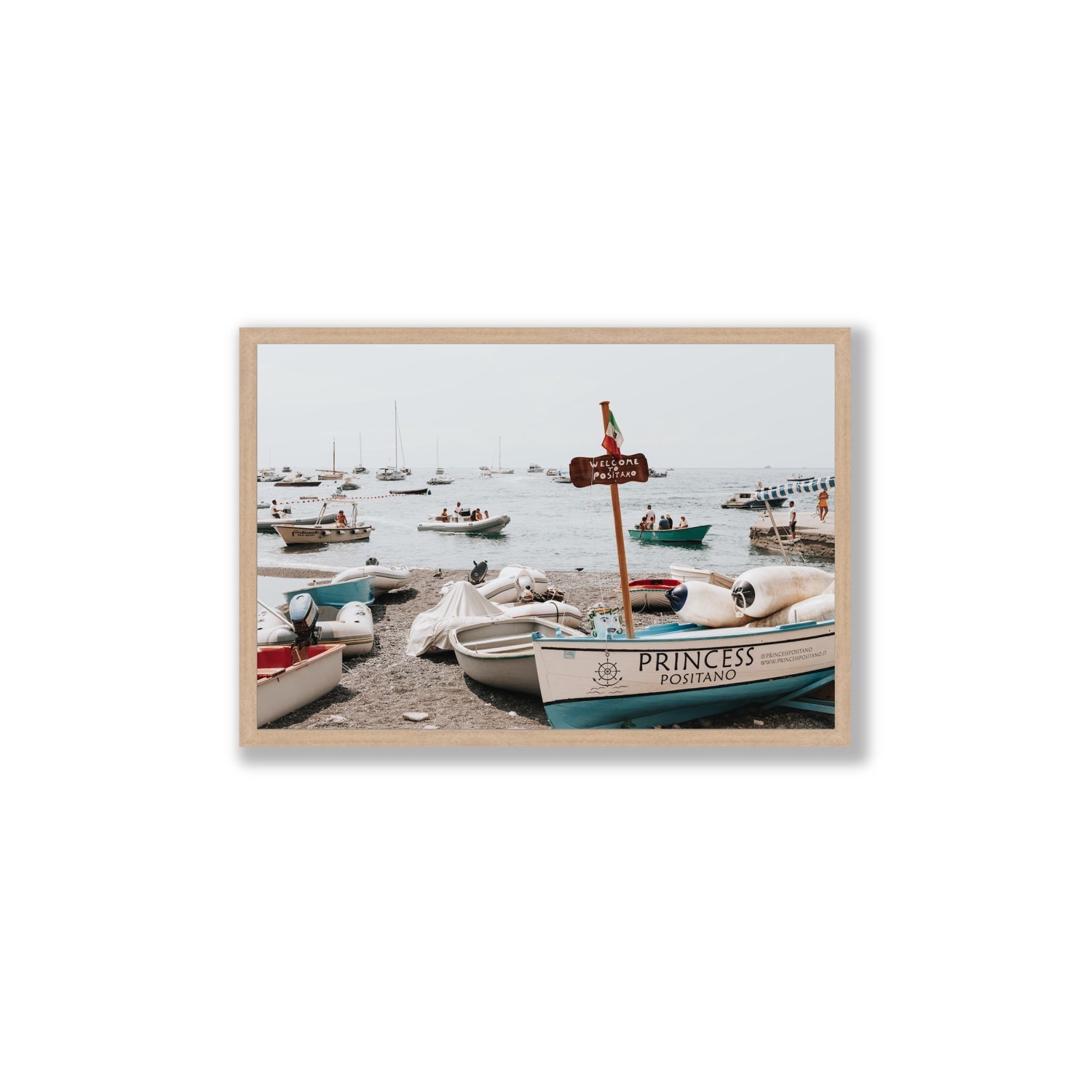 Princess Positano fine art print, Positano, Italy, Large, Natural Oak Frame · Full Bleed, Fine Art Print