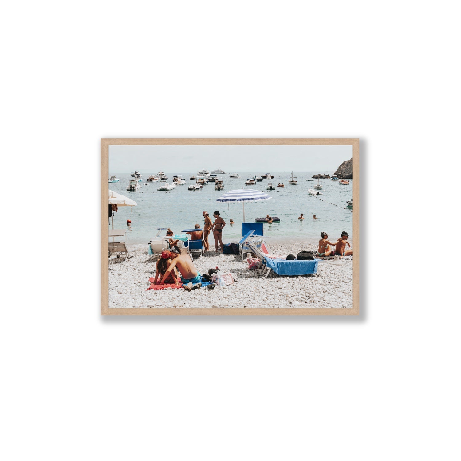 The Kiss Nerano wall art Large full-bleed fine art print in natural oak frame