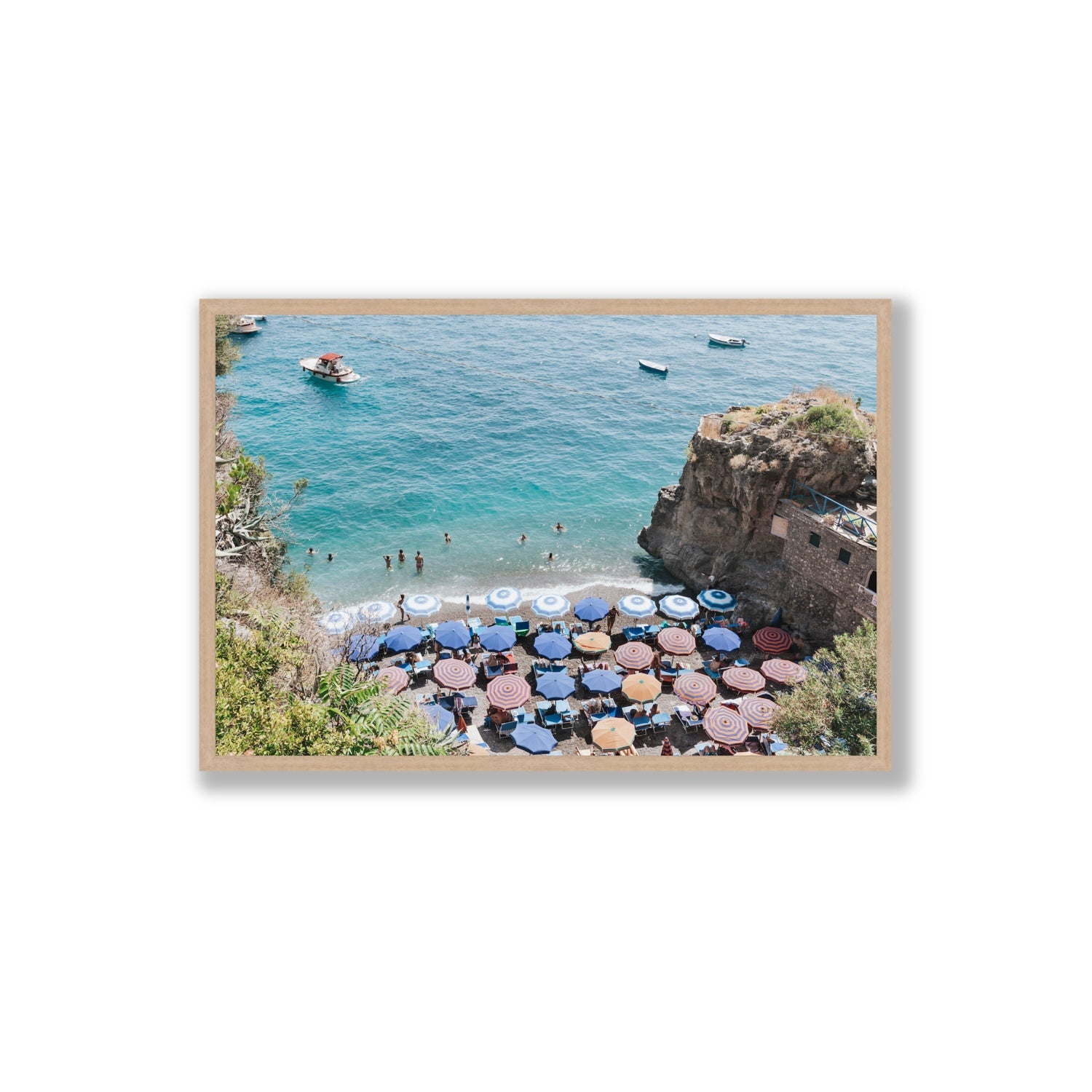 The Cove fine art print, Positano, Italy, Extra Large, Natural Oak Frame · Full Bleed, Fine Art Print
