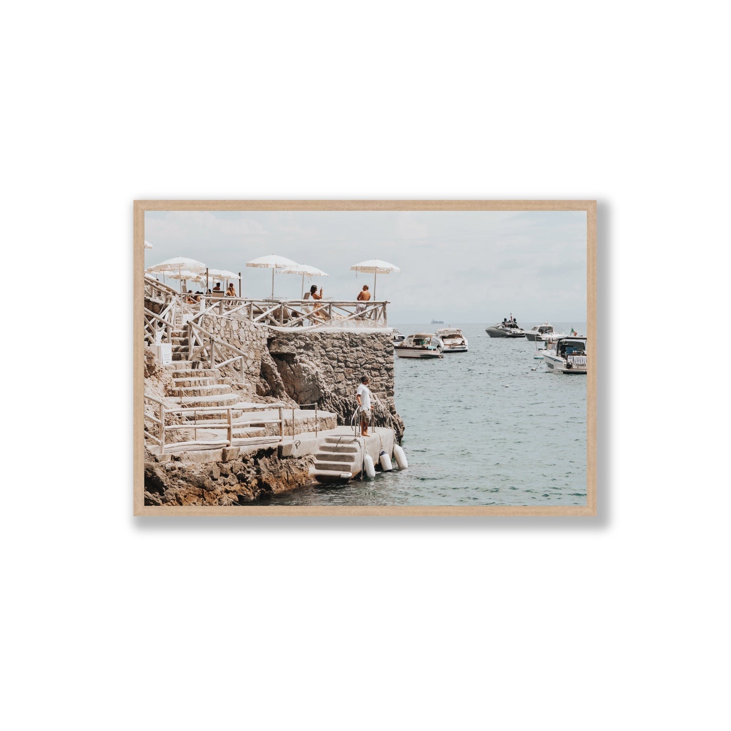 Conca Del Sogno fine art print, Nerano, Italy, Extra Large, Natural Oak Frame · Full Bleed, Fine Art Print