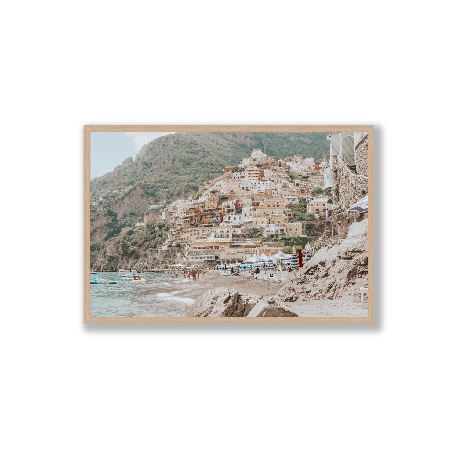 Sogno di Positano fine art print, Positano, Italy, Extra Large, Natural Oak Frame · Full Bleed, Fine Art Print