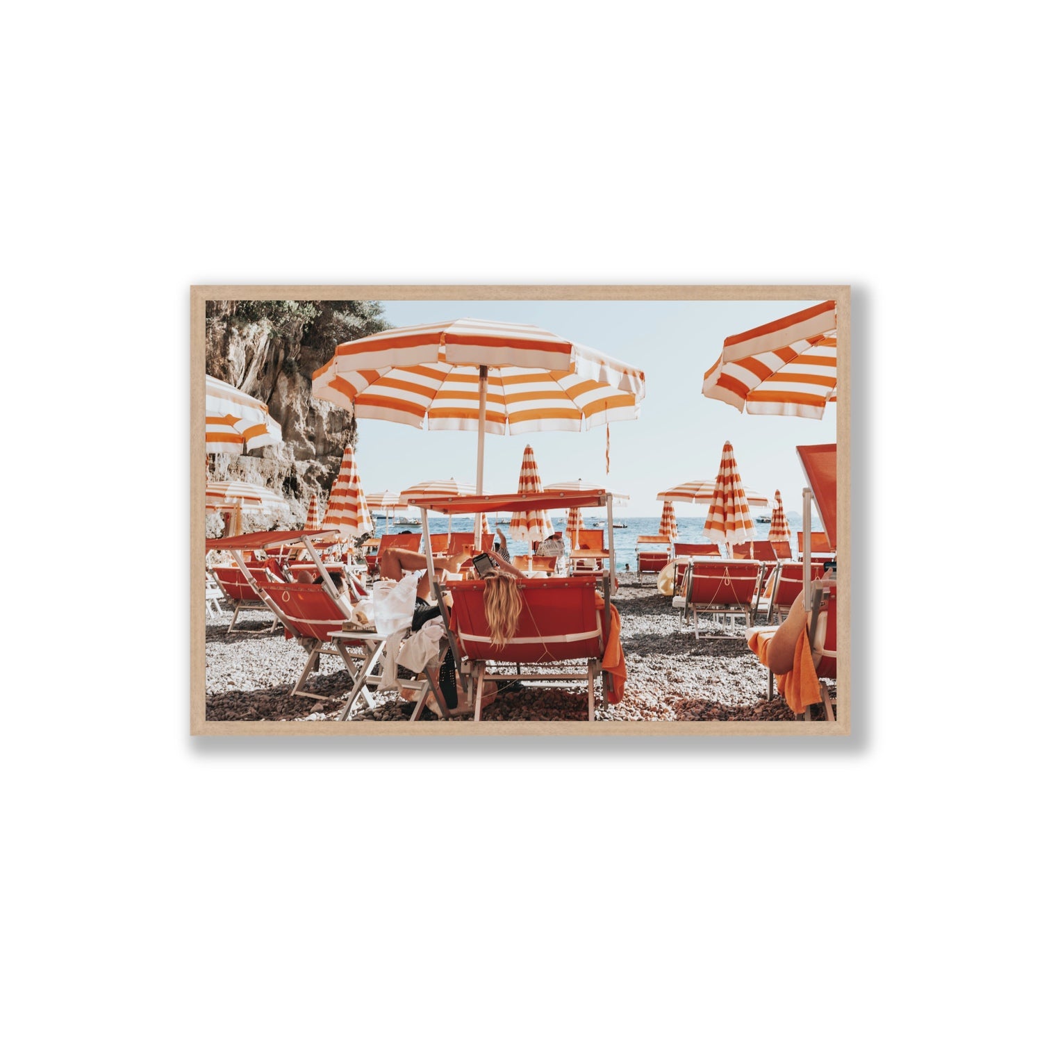 Digital Dreamer fine art print, Positano, Italy, Extra Large, Natural Oak Frame · Full Bleed, Fine Art Print