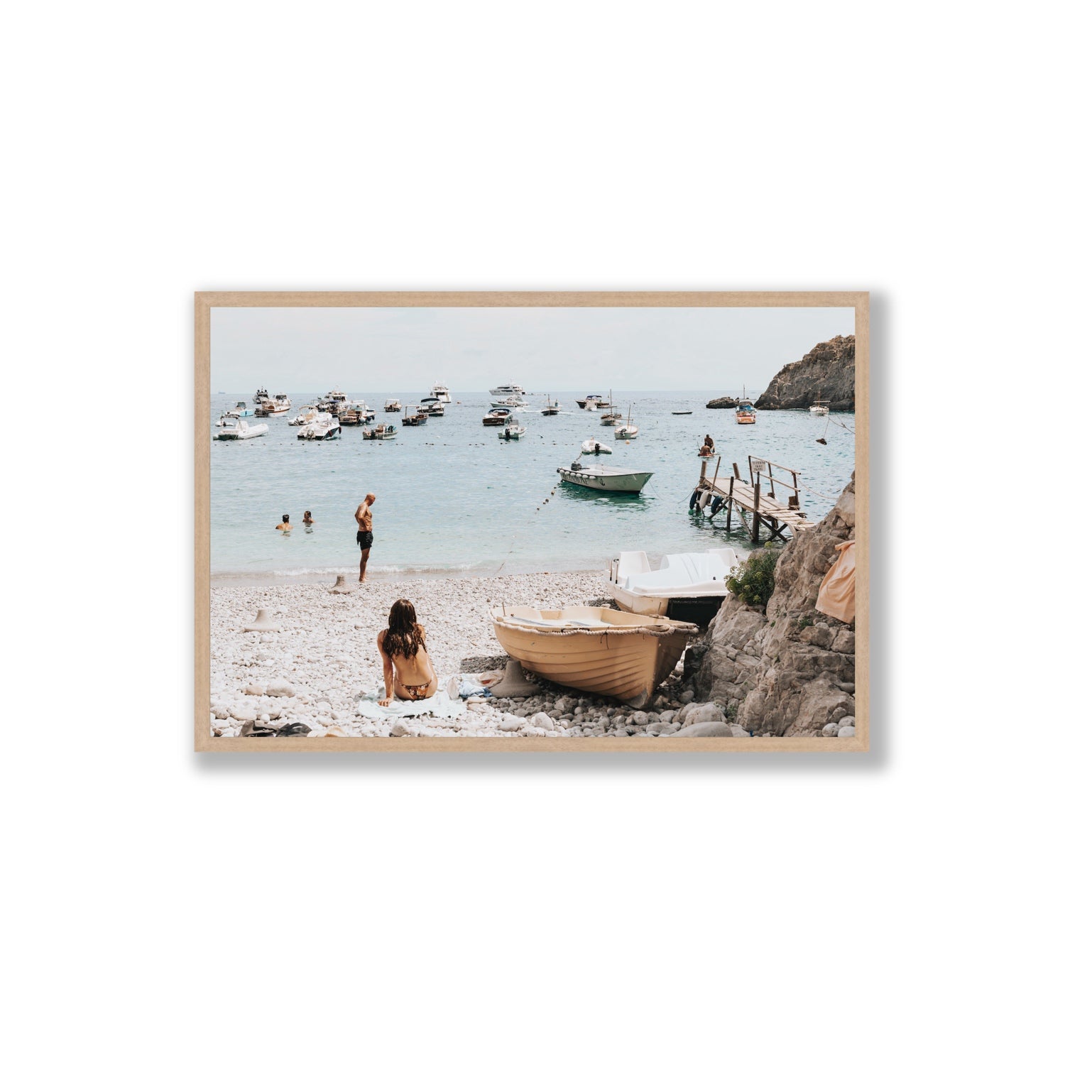 L'Osservatore Nerano wall art Extra Large full-bleed fine art print in natural oak frame