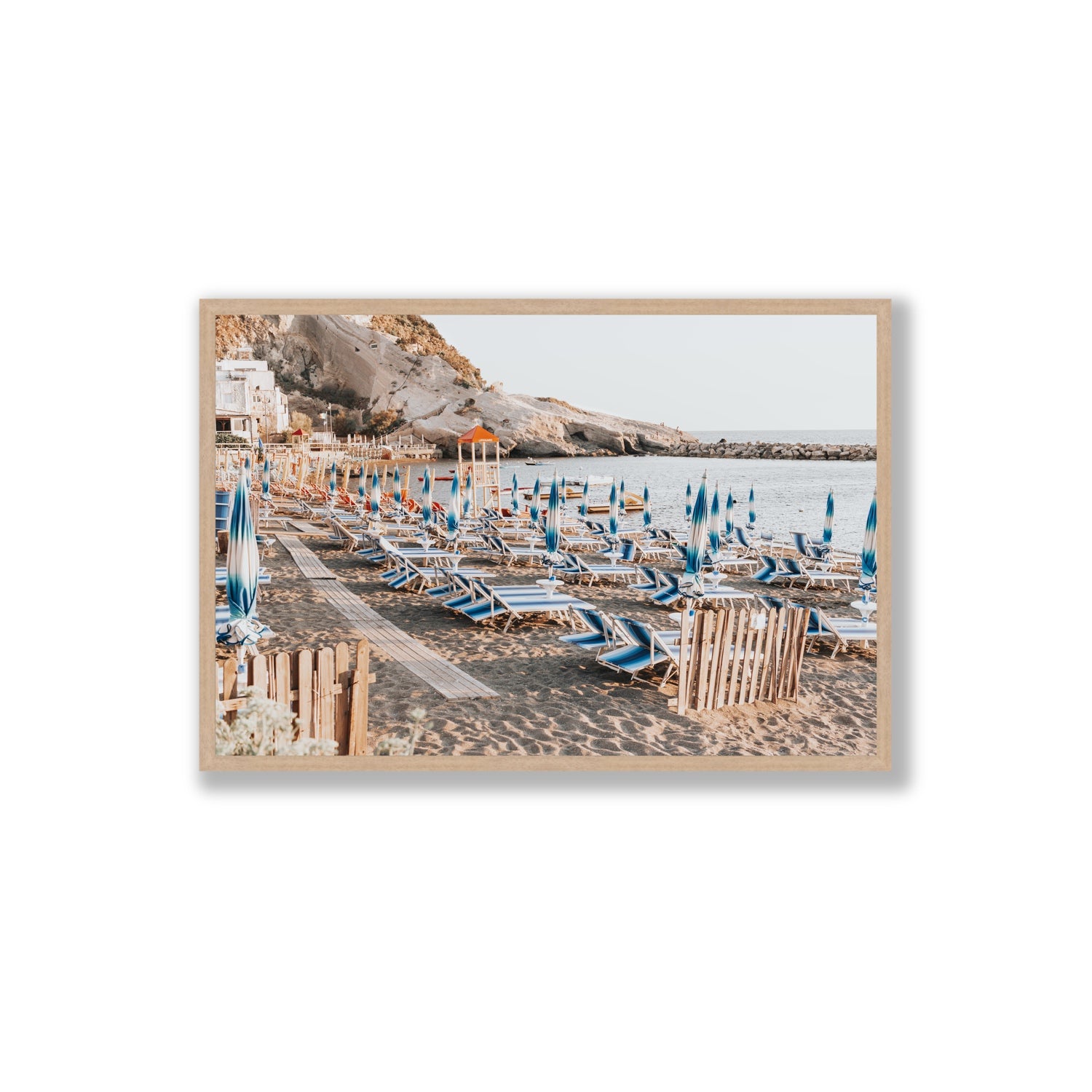 Sandy Daydreams fine art print, Ischia, Italy, Extra Large, Natural Oak Frame · Full Bleed, Fine Art Print
