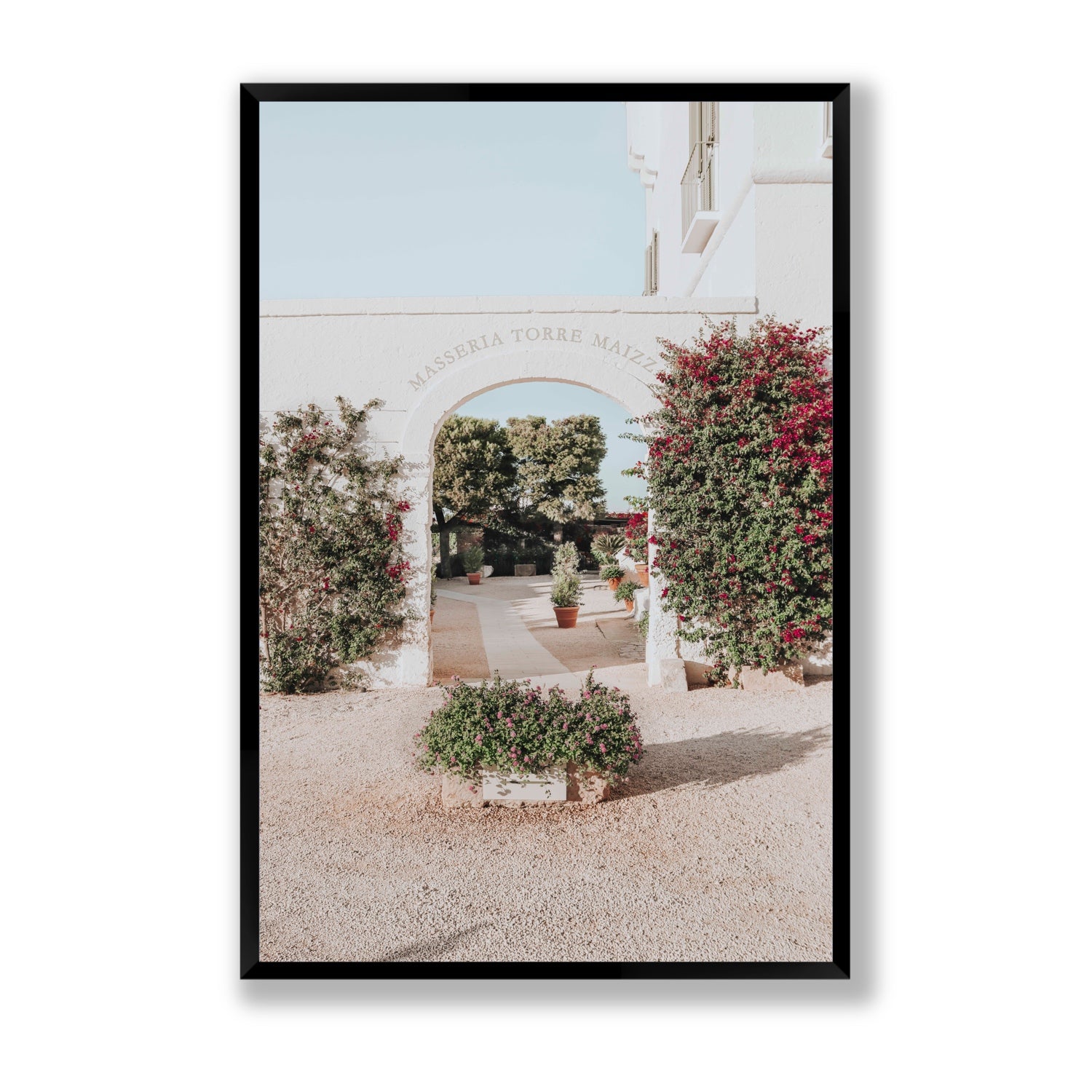 Torre Maizza Puglia Italian wall art Statement full-bleed fine art print in black frame
