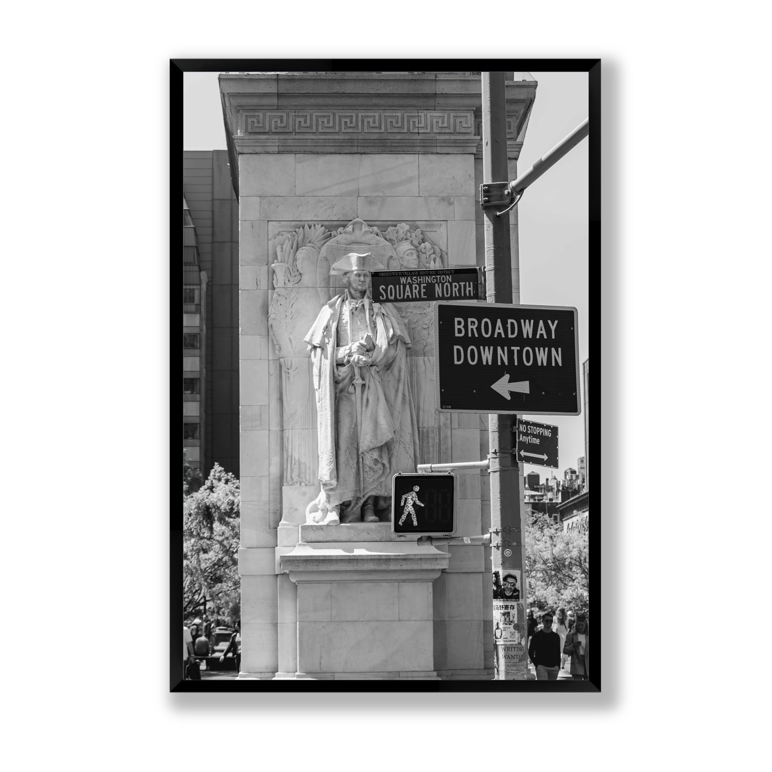 Silent Sentinels New York NYC Black & White wall art Statement full-bleed fine art print in black frame
