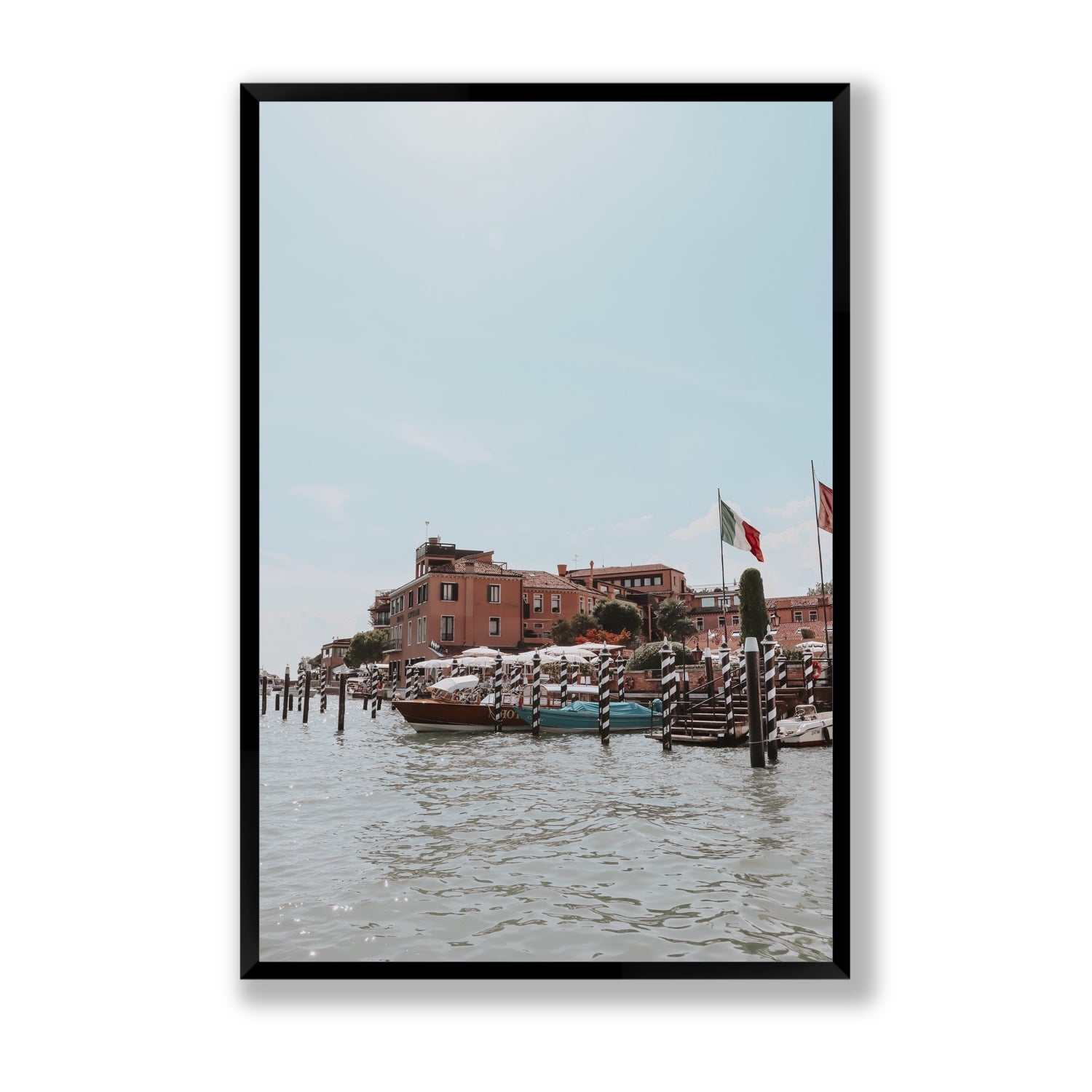 Giudecca Island Venice wall art Statement full-bleed fine art print in black frame