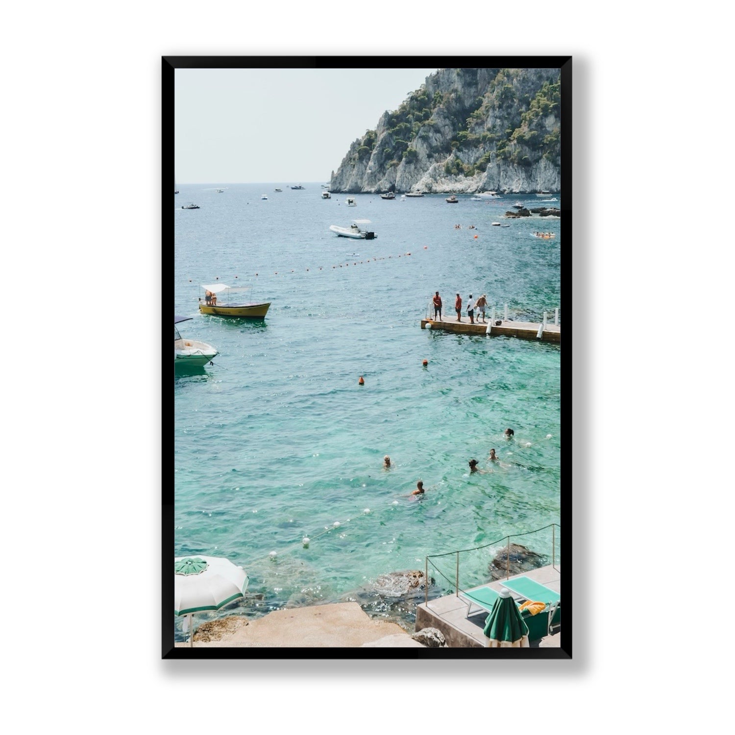 Delizia Pomeridiana Capri coastal wall art Statement full-bleed fine art print in black frame