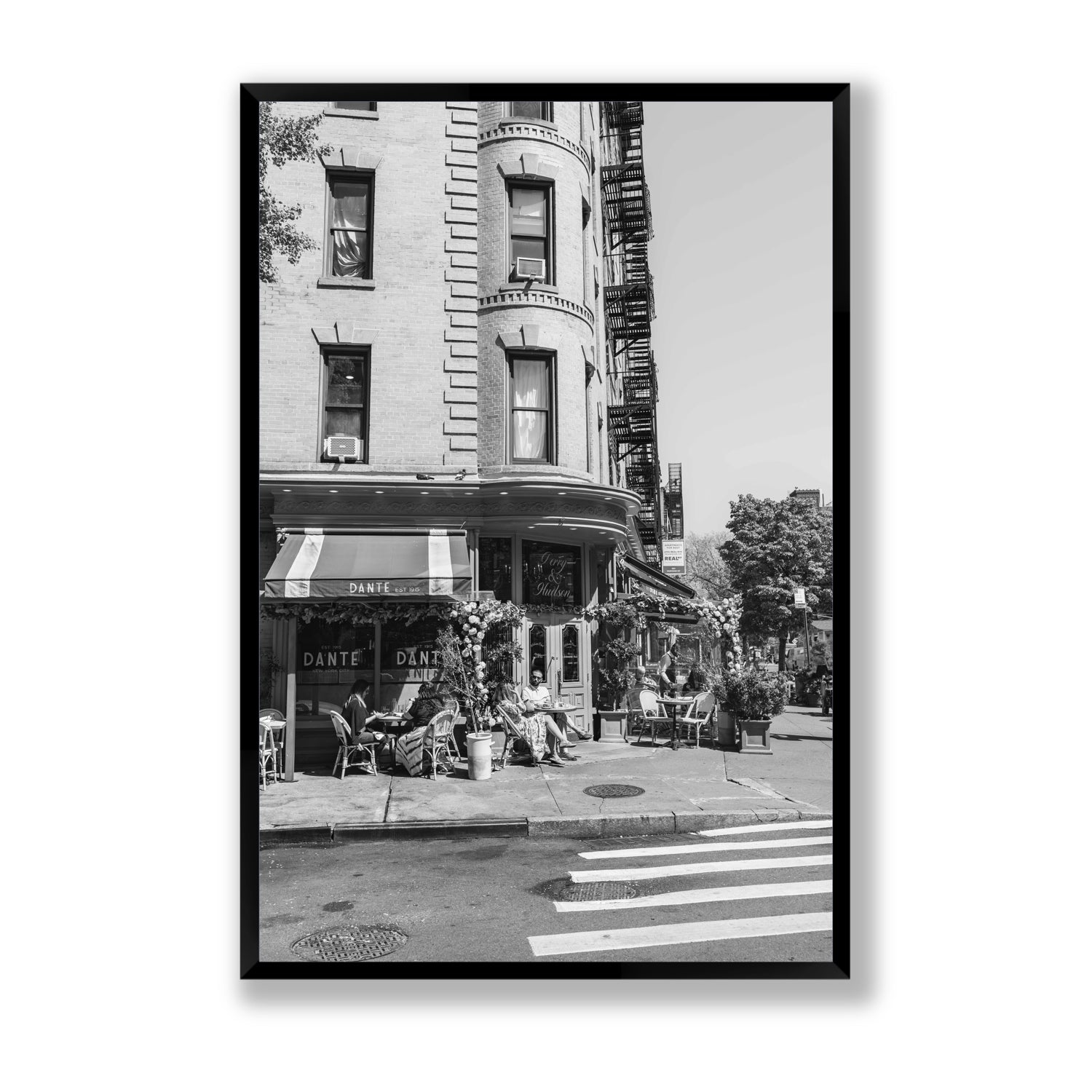 Sunny Soiree New York NYC Black & White wall art Statement full-bleed fine art print in black frame