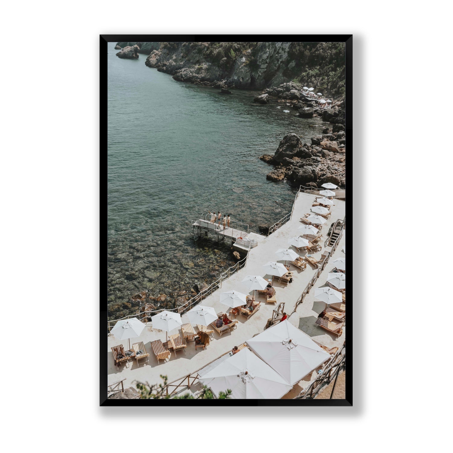 Pier Perspectives Tuscany coastal Italian wall art Statement full-bleed fine art print in black frame