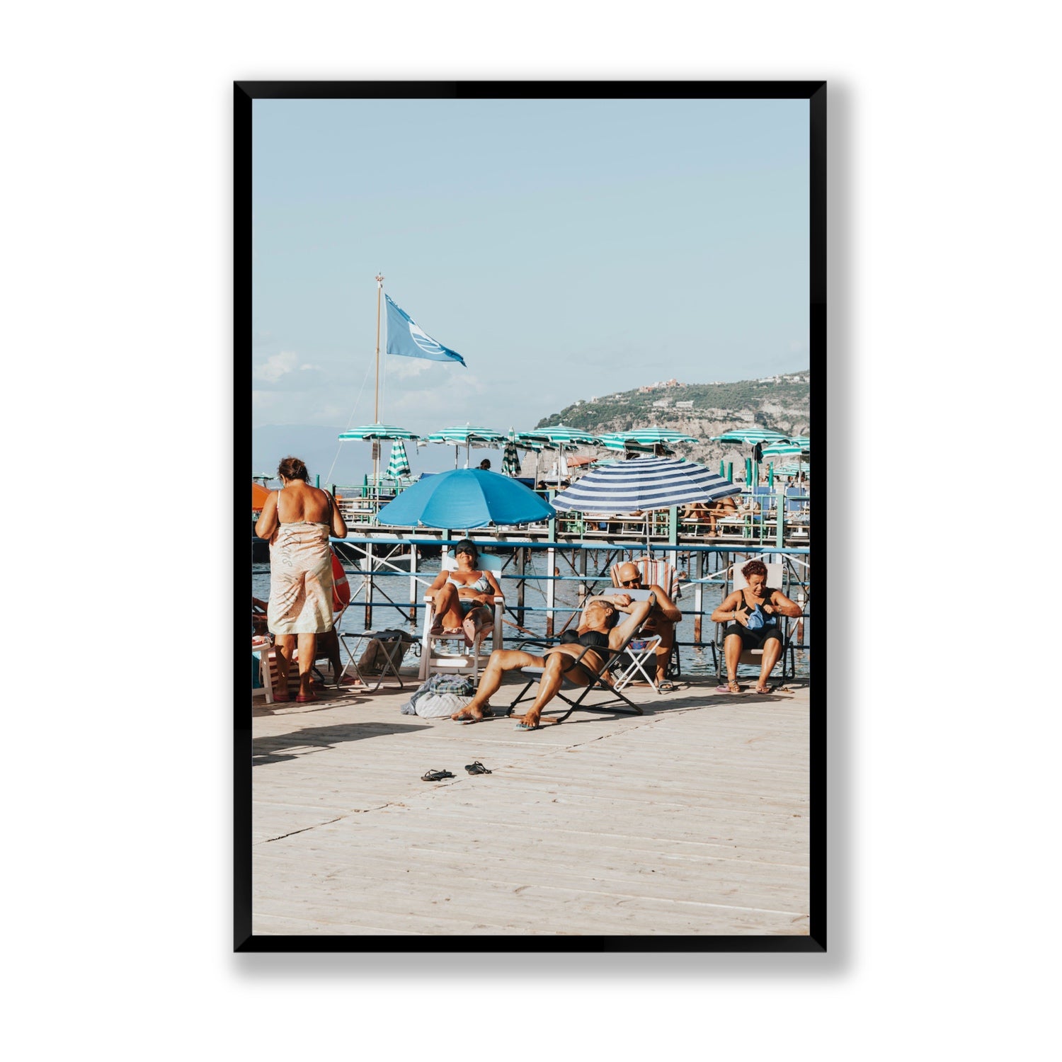The Golden Years Sorrento Italian wall art Statement full-bleed fine art print in black frame