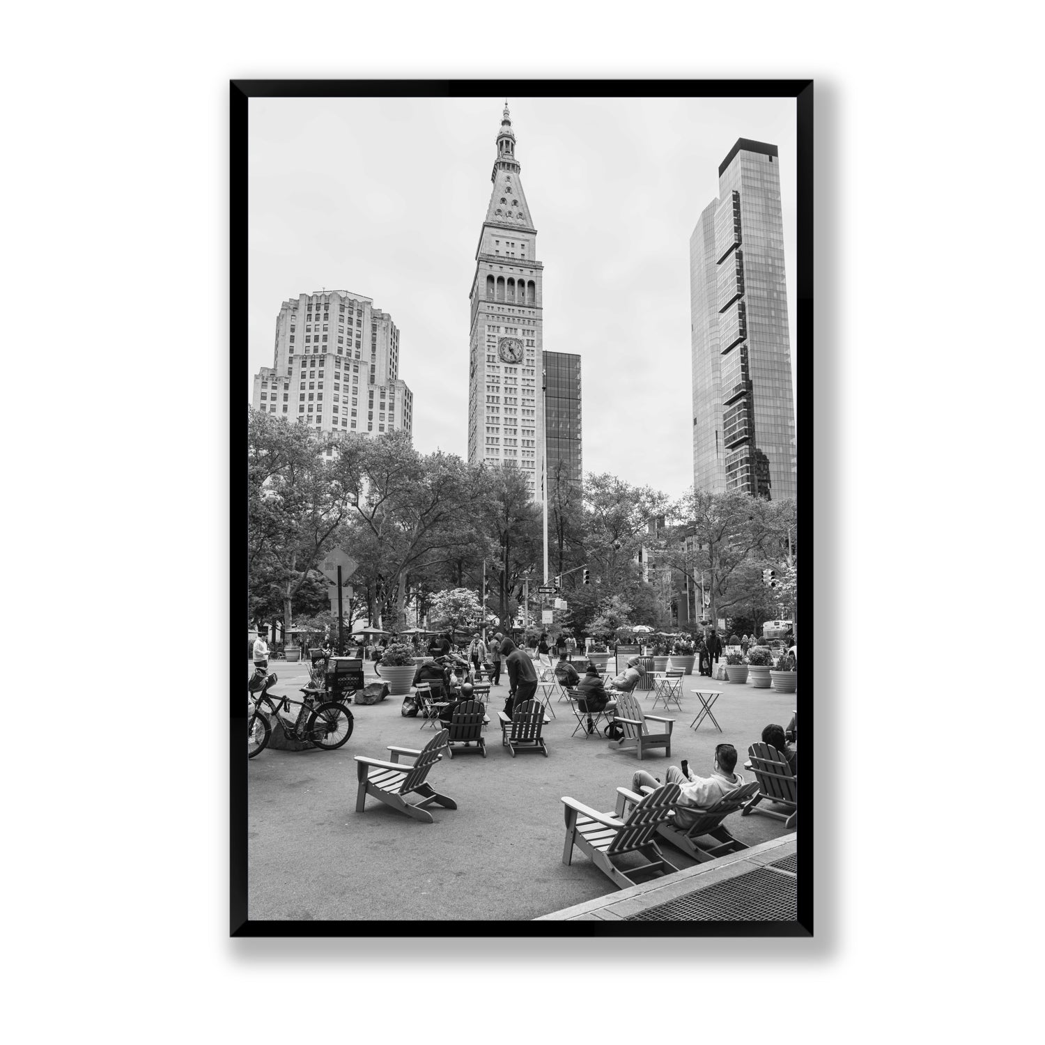 Timeless New York New York NYC Black & White wall art Statement full-bleed fine art print in black frame