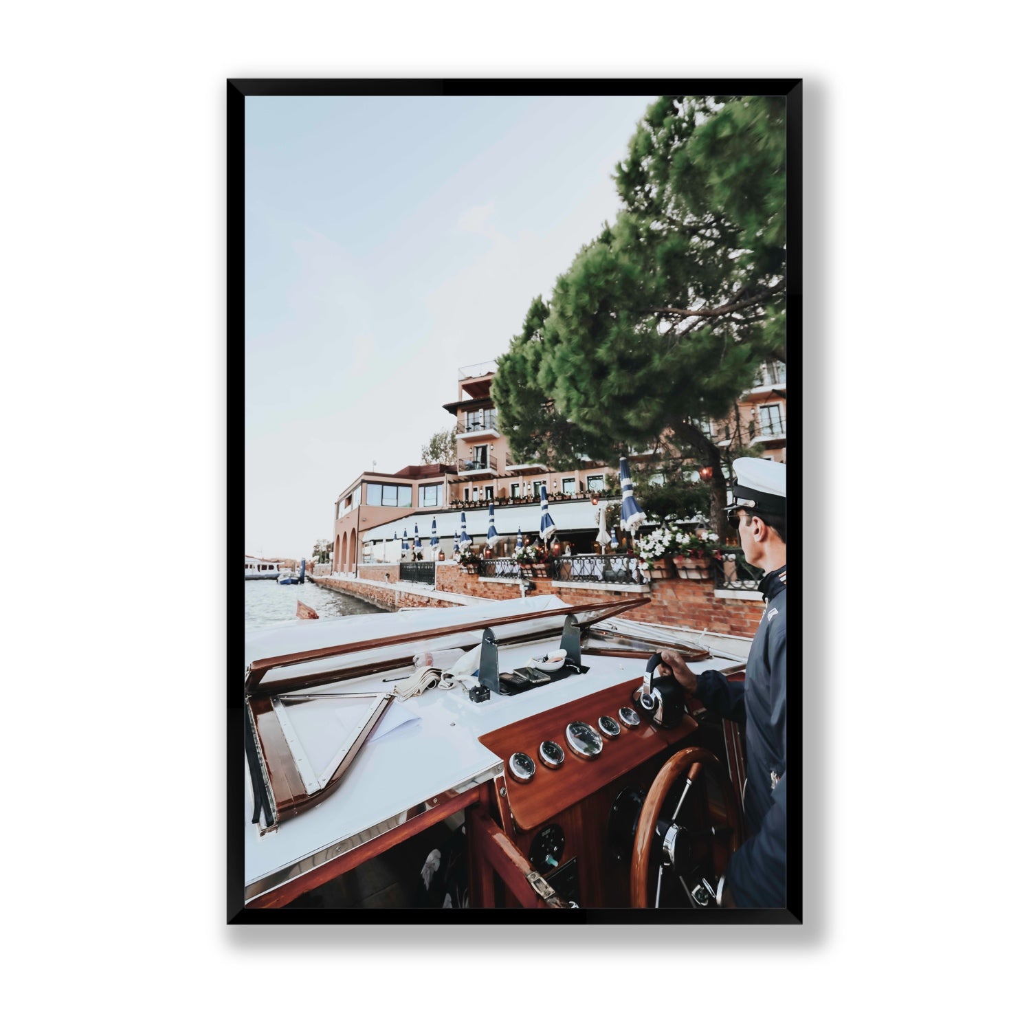 The Driver Venice Canal Italian wall art Statement full-bleed fine art print in black frame