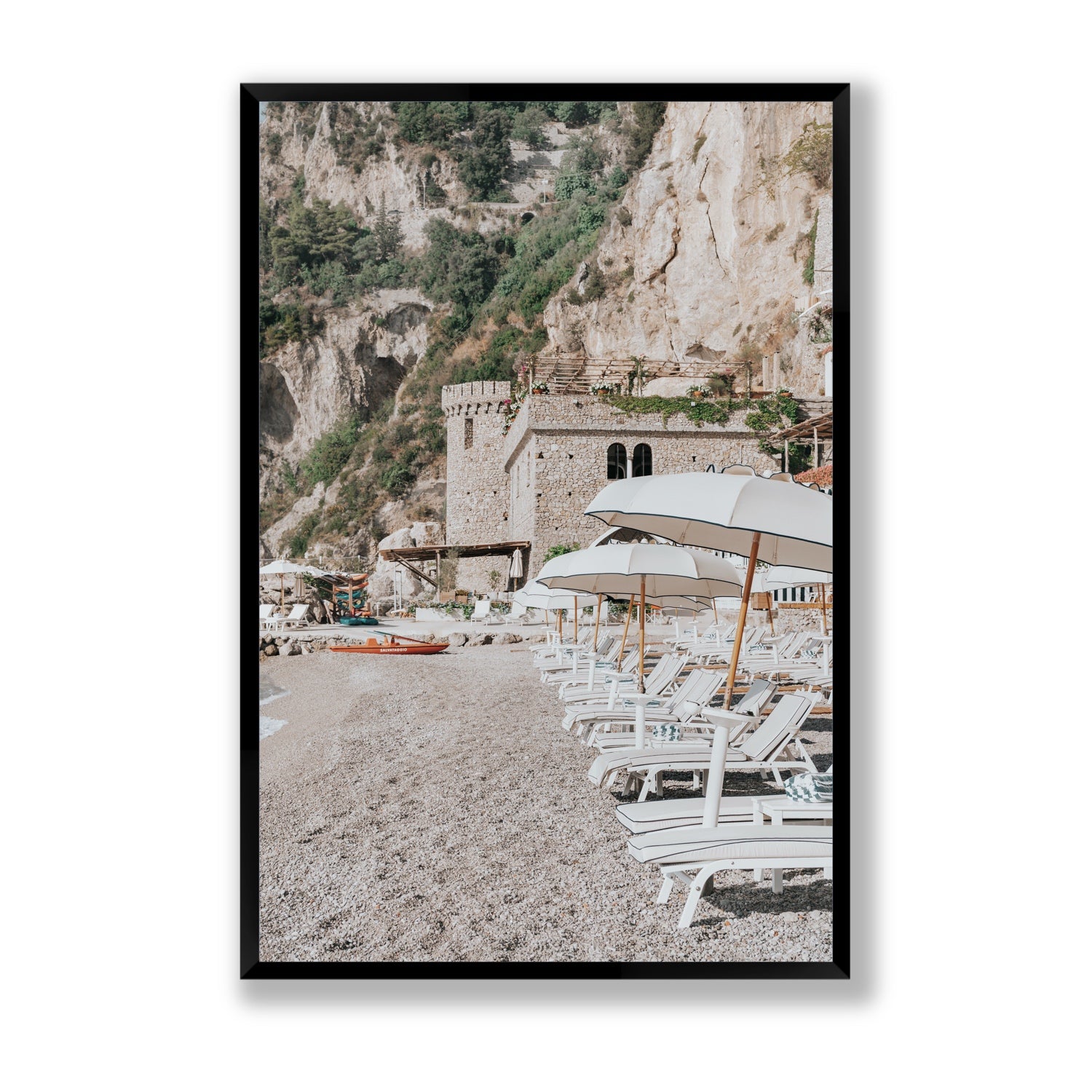 La Villeggiatura fine art print, Amalfi, Italy, luxury escapes artwork, Statement, Black Frame · Full Bleed, Fine Art Print