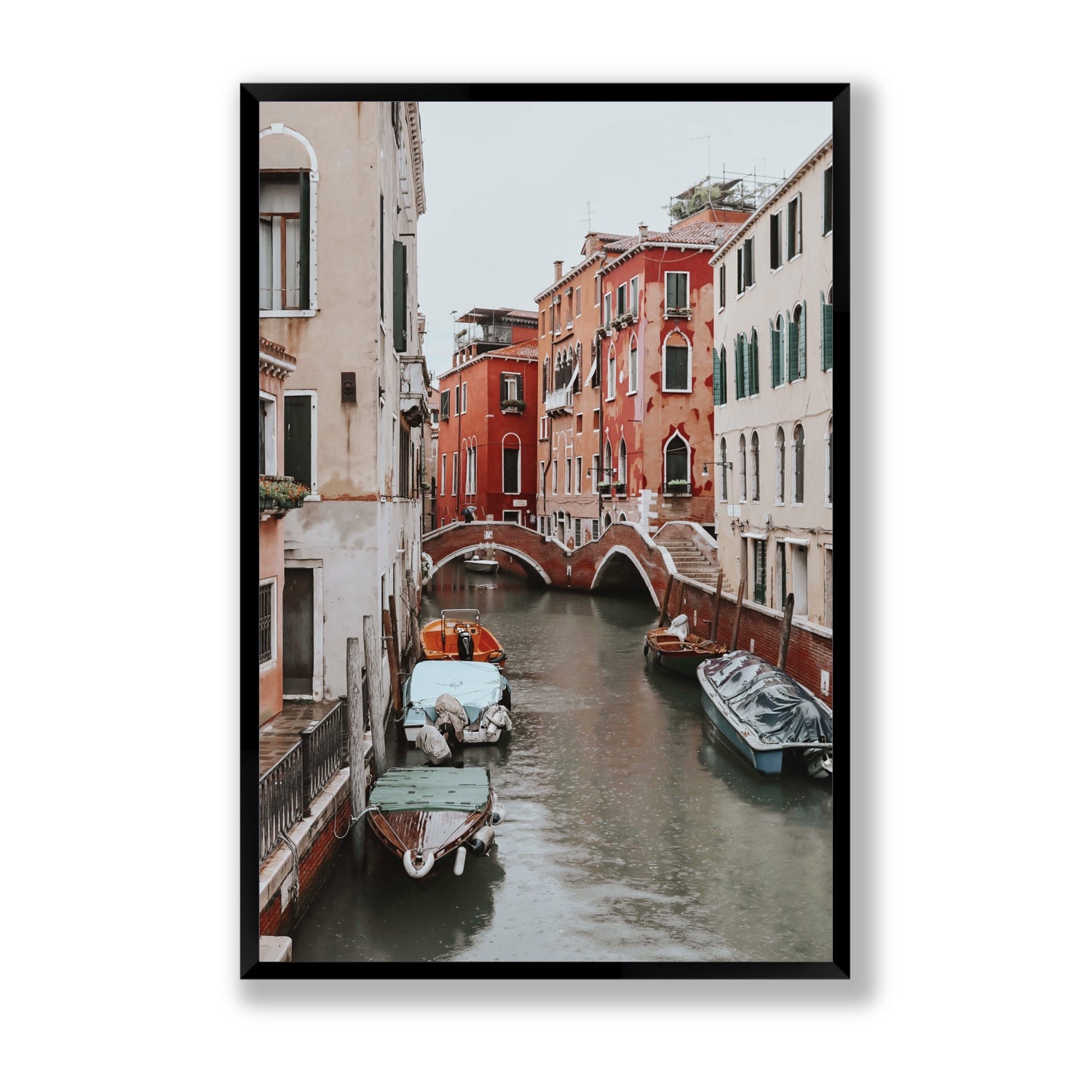 City of Water Venice Italian Mediterranean decor wall art Statement full-bleed fine art print in black frame