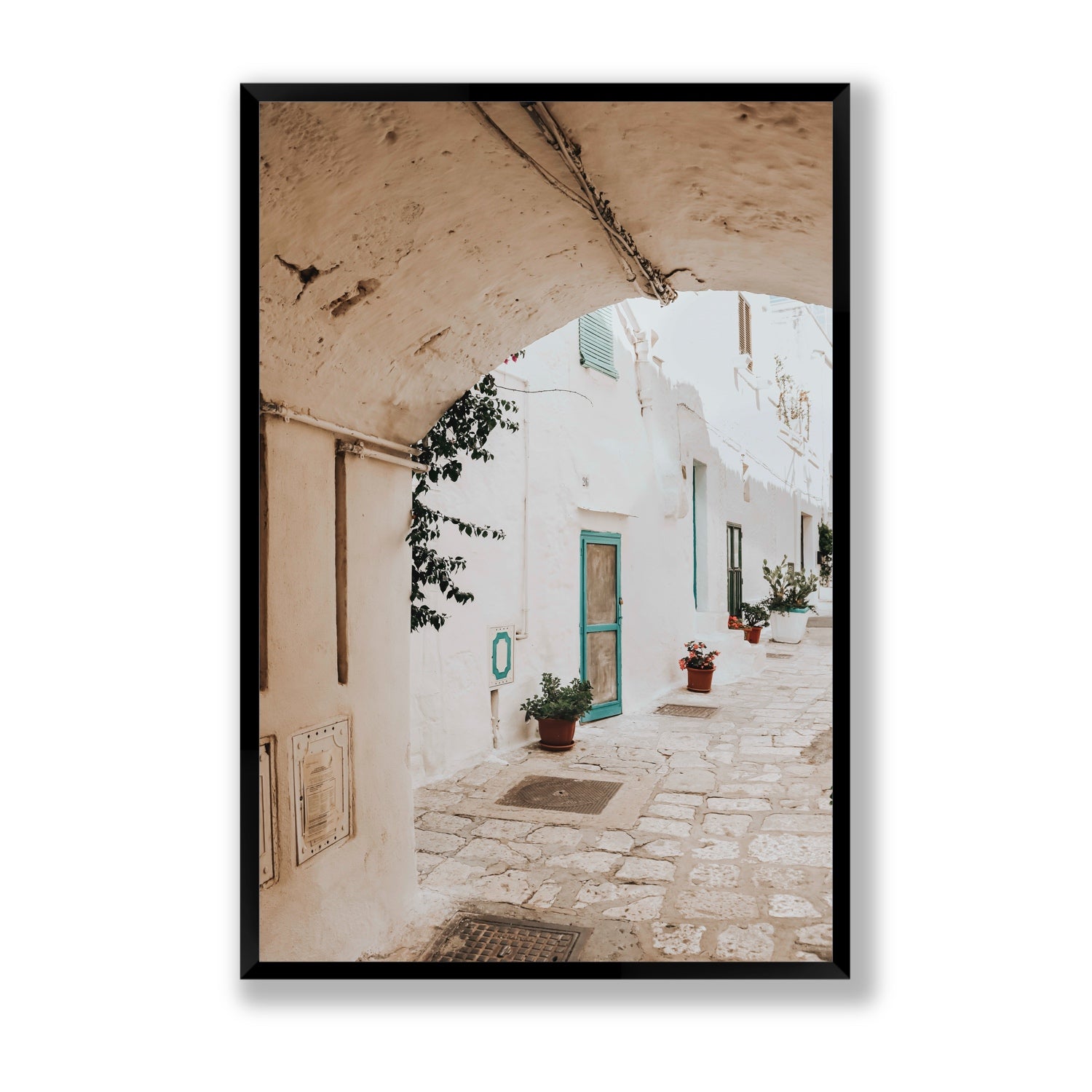 La Citta Bianca Puglia La Città Bianca wall art Statement full-bleed fine art print in black frame