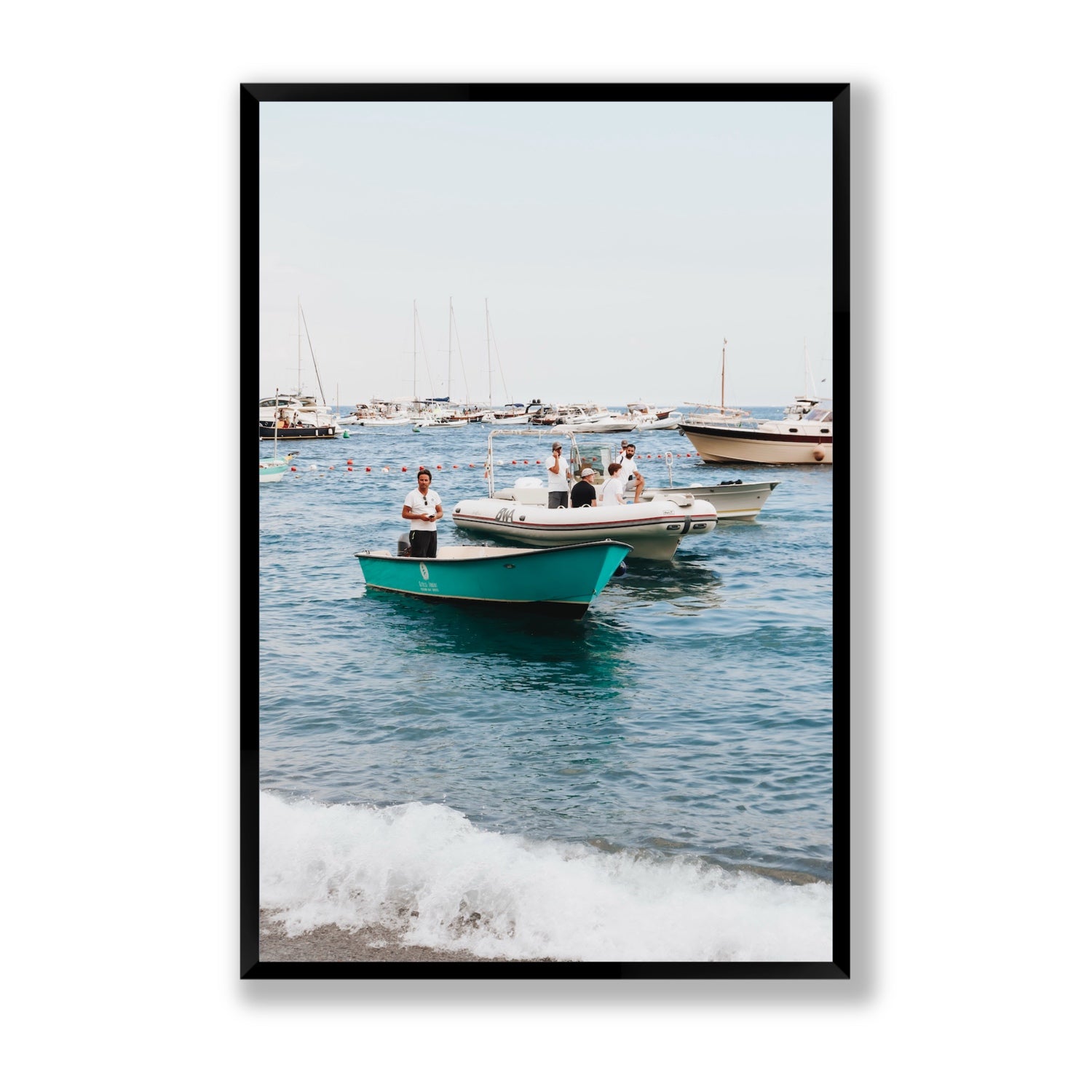 Twilight Tenders Positano wall art Statement full-bleed fine art print in black frame