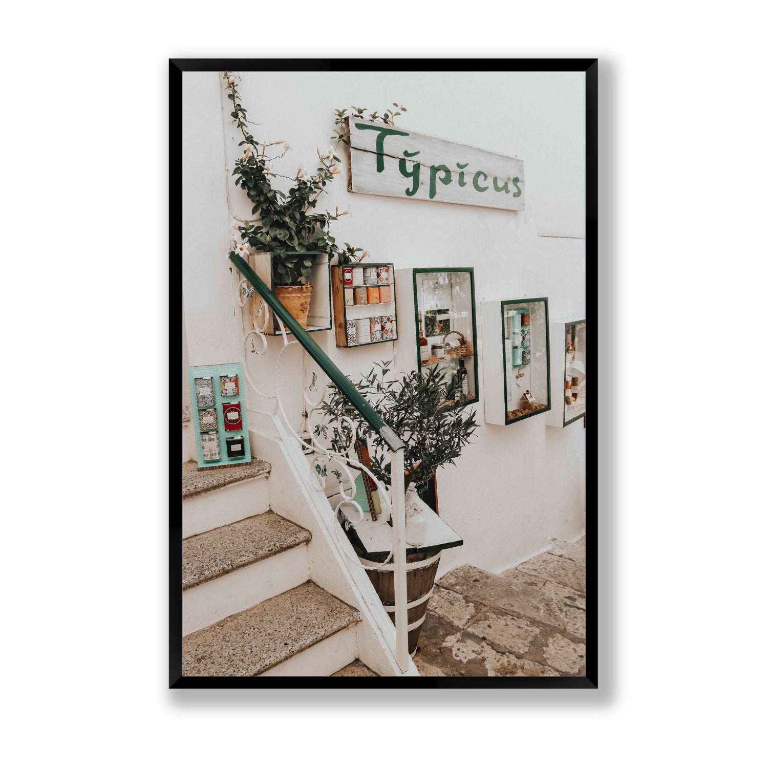 Il Negozio Puglia Ostuni wall art Statement full-bleed fine art print in black frame