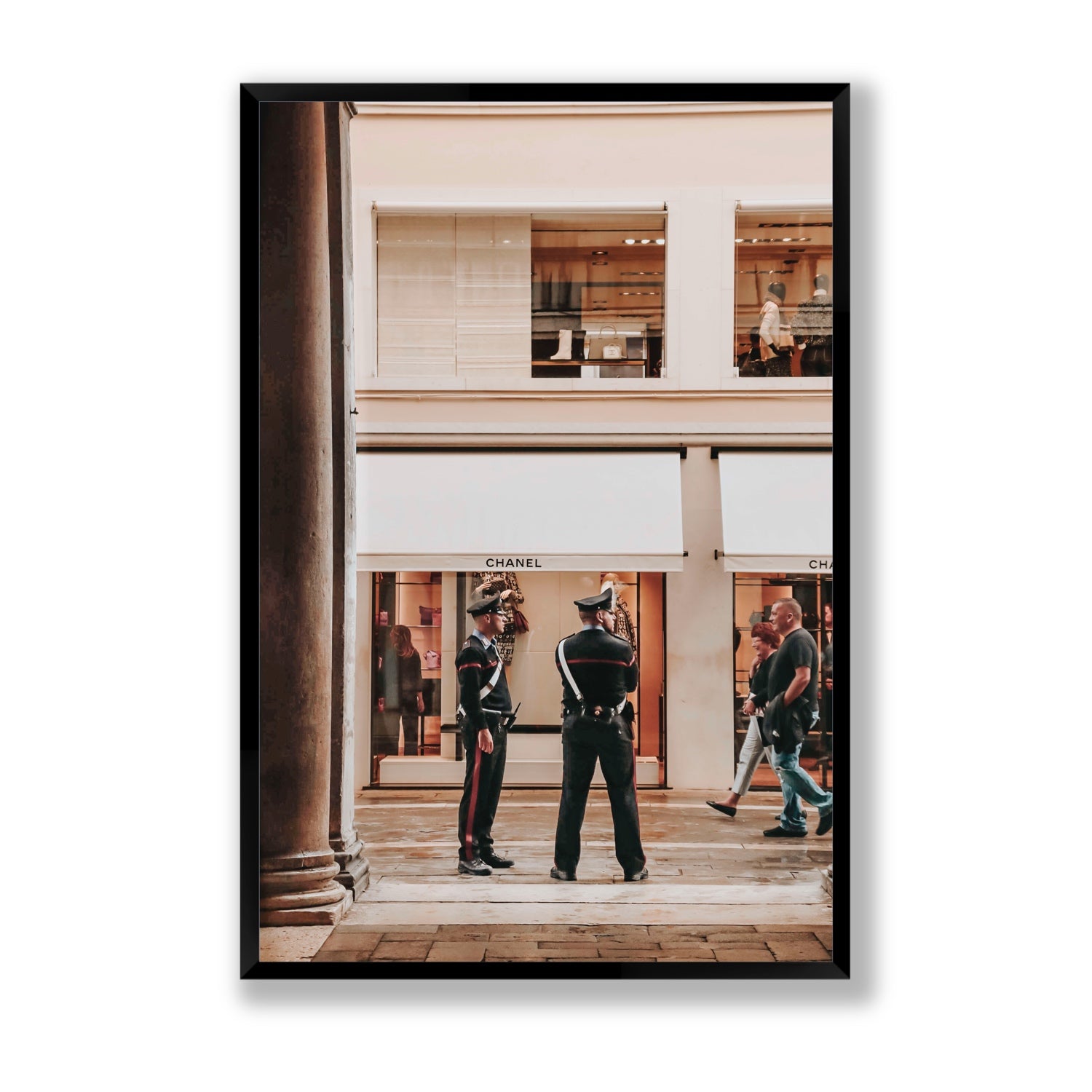 Style Police Venice Italian wall art Statement full-bleed fine art print in black frame