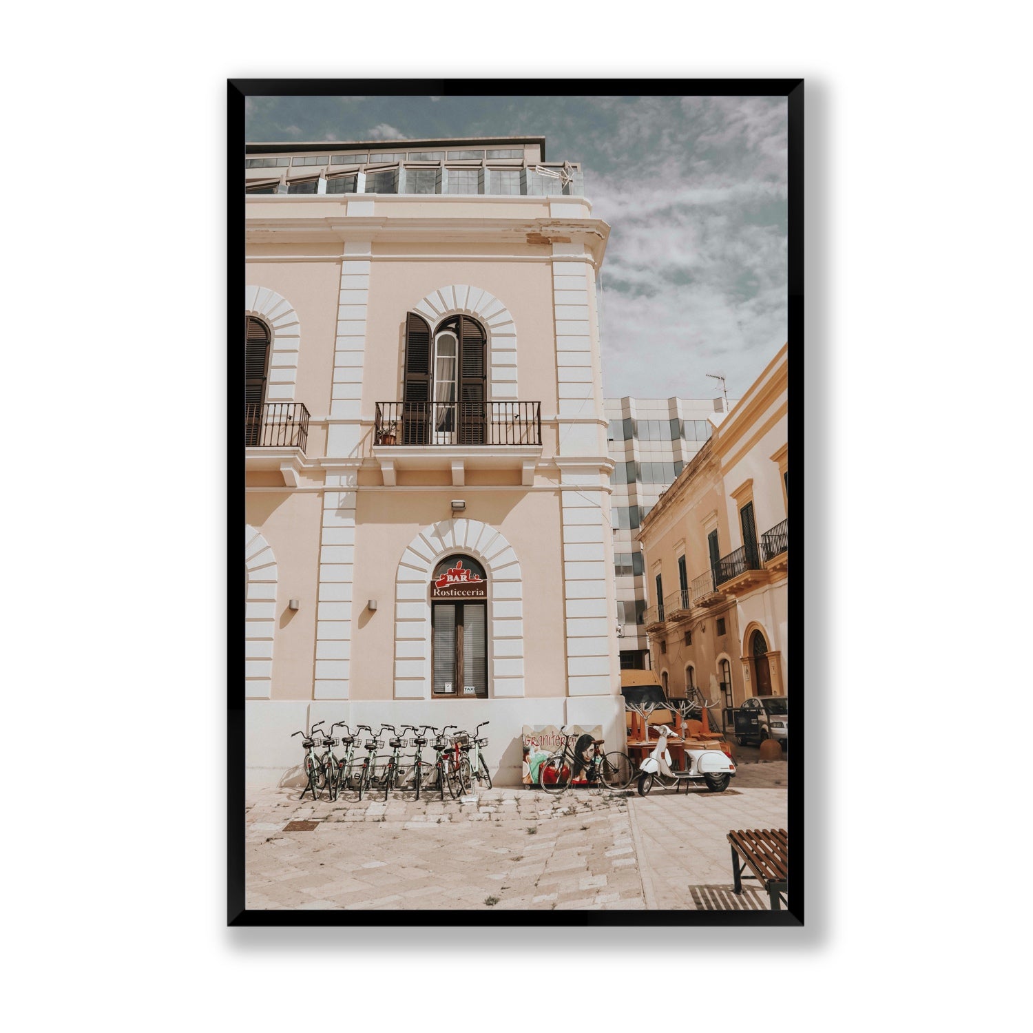 Rosticceria Puglia Italian wall art Statement full-bleed fine art print in black frame