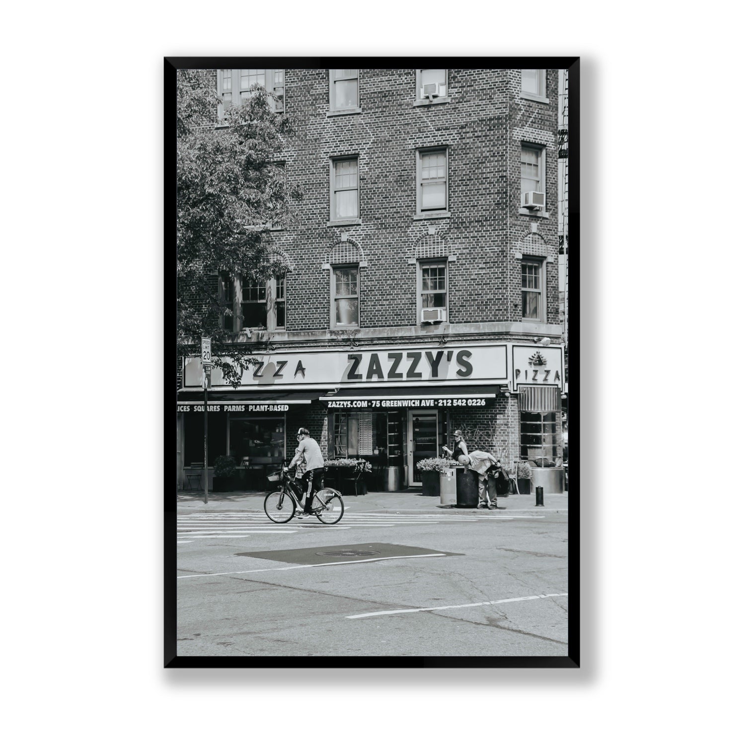 Zazzy's New York NYC Black & White wall art Statement full-bleed fine art print in black frame