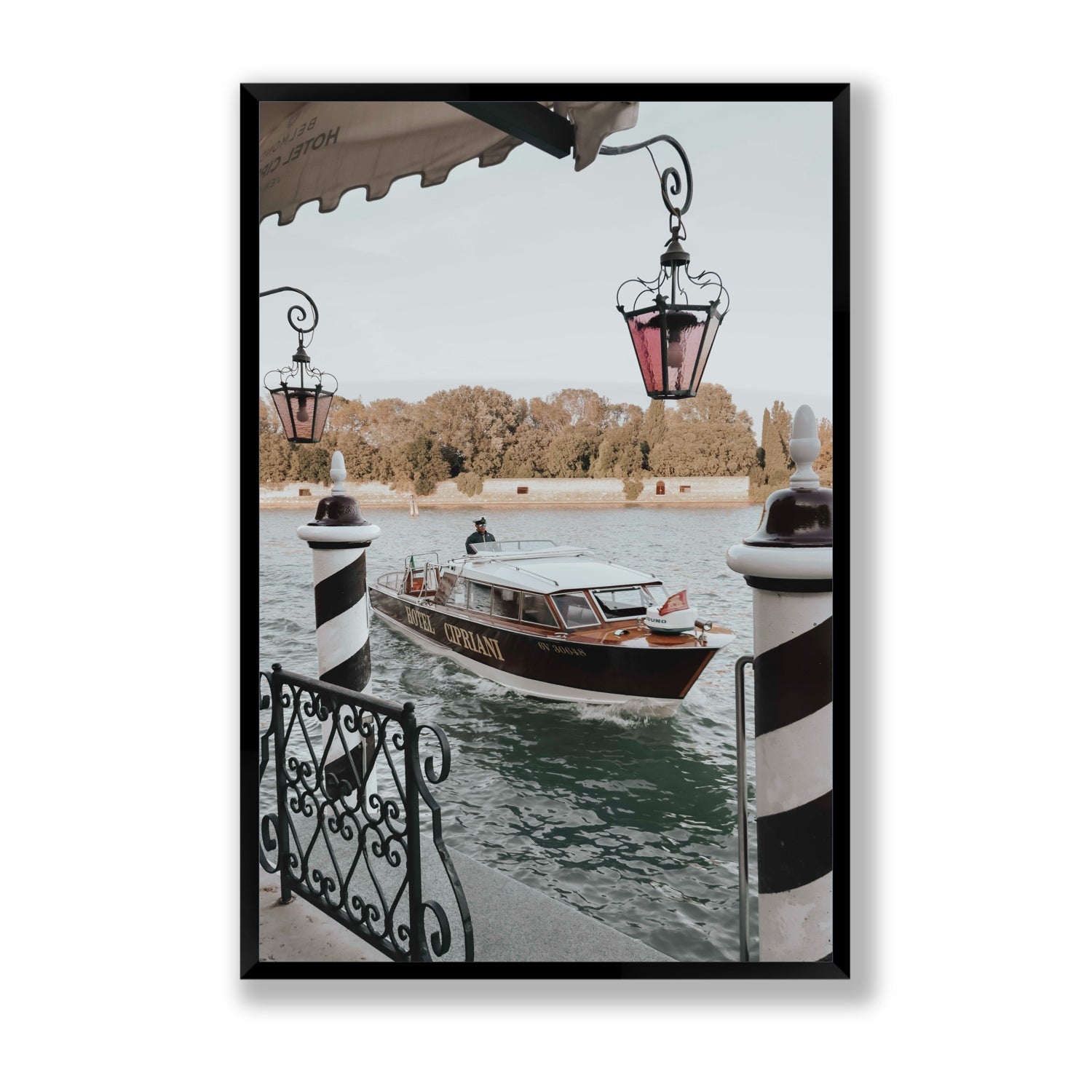 Taxi Shuttle Venice wall art Statement full-bleed fine art print in black frame