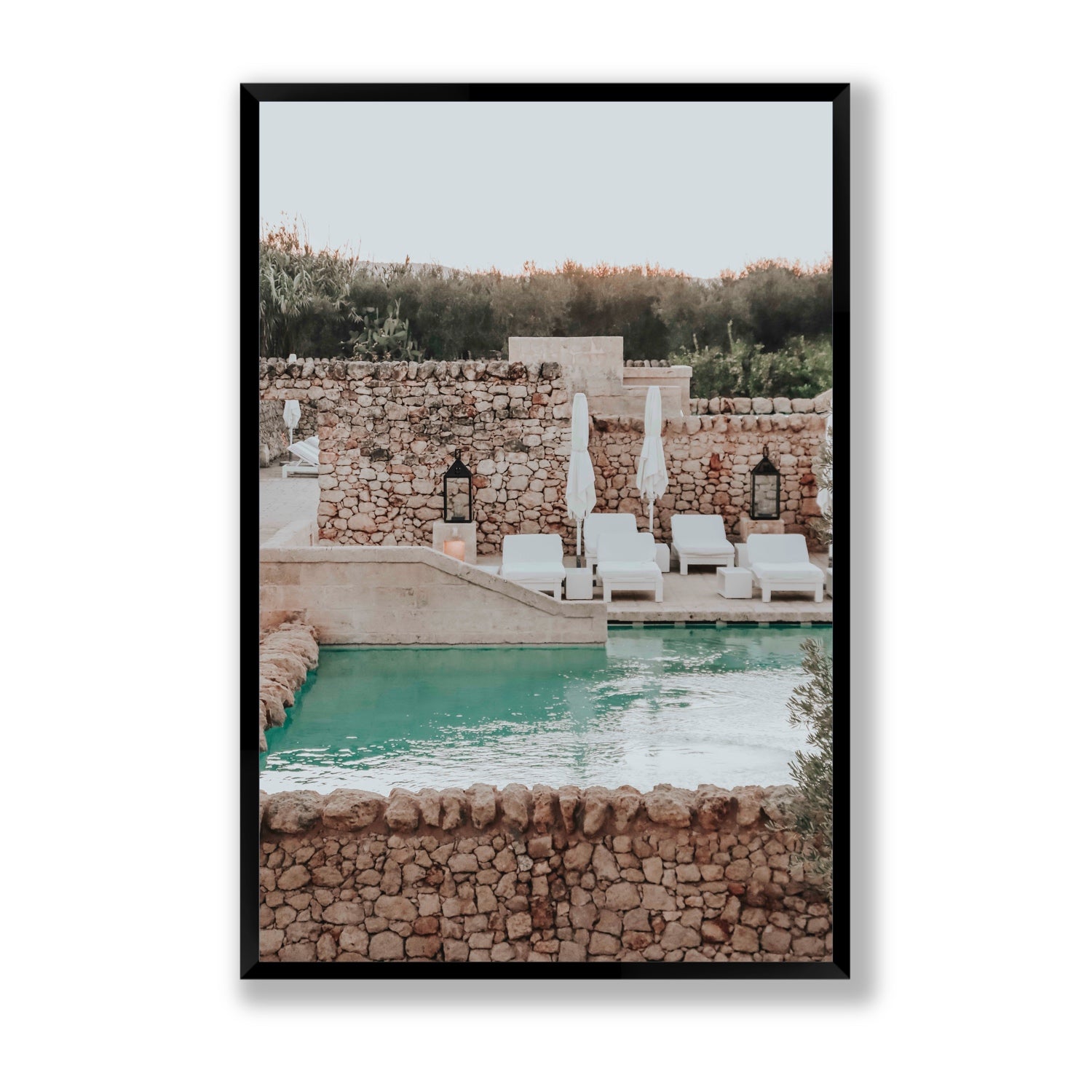 Stone Refuge fine art print, Puglia, Italy, Statement, Black Frame · Full Bleed, Fine Art Print