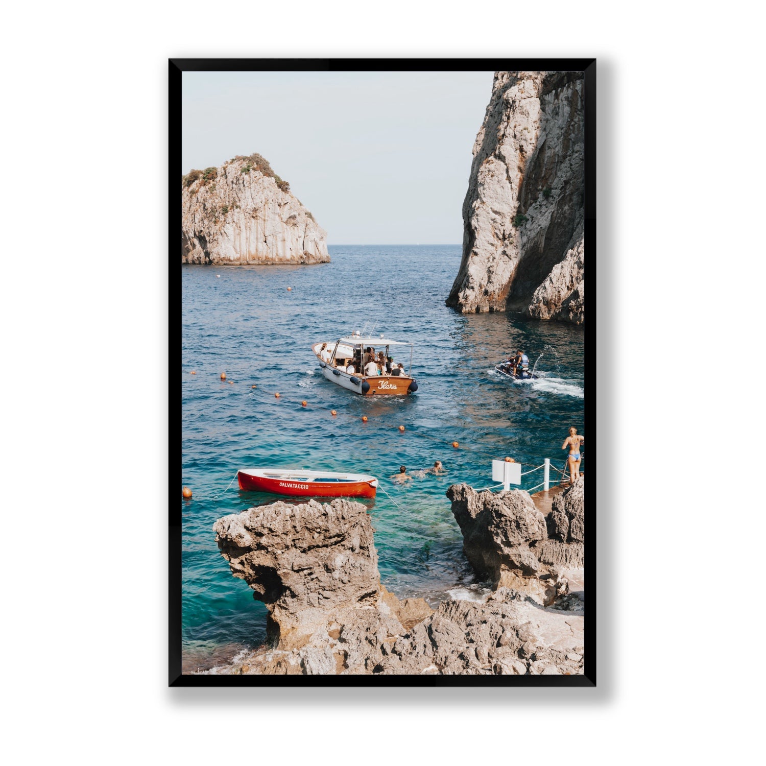 Set Sail fine art print, Capri, Italy, Statement, Black Frame · Full Bleed, Fine Art Print