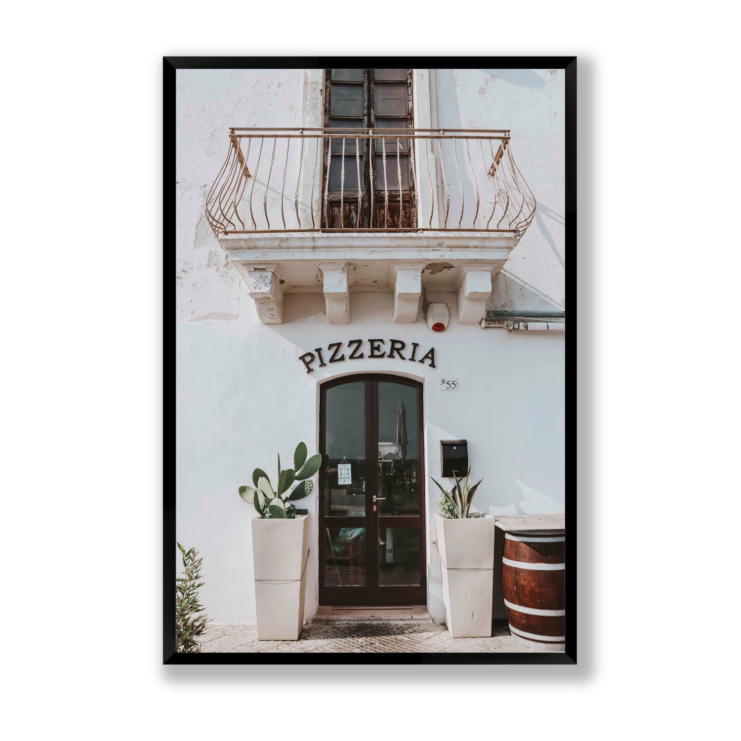 Pizzeria Puglia Italian wall art Statement full-bleed fine art print in black frame
