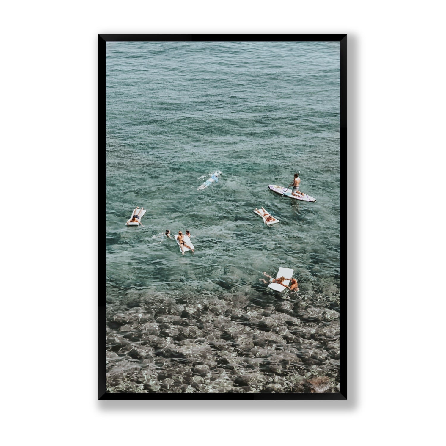 The Big Chill Tuscany coastal Italian wall art Statement full-bleed fine art print in black frame