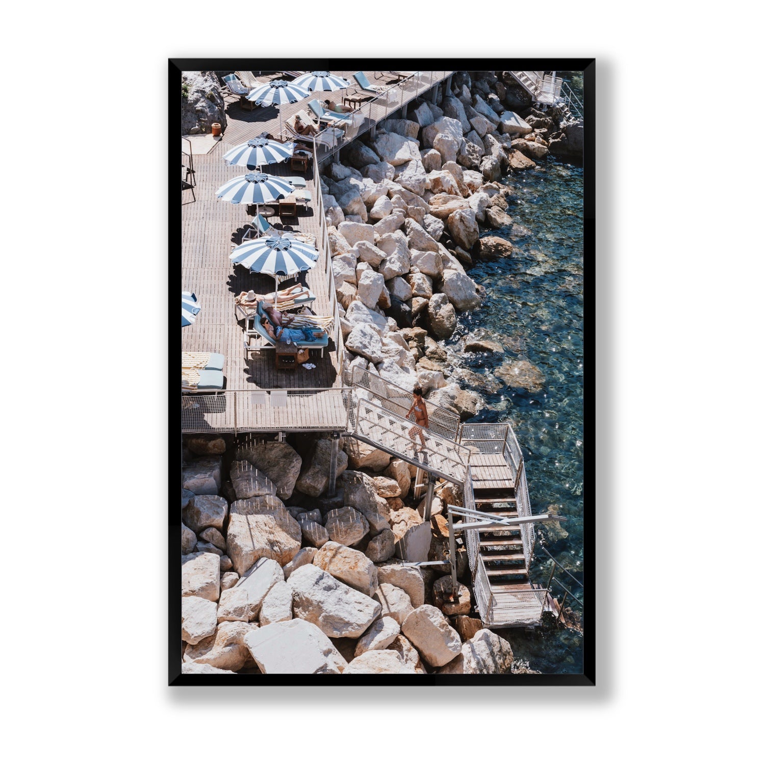 Life On The Shore fine art print, Ischia, Italy, Statement, Black Frame · Full Bleed, Fine Art Print