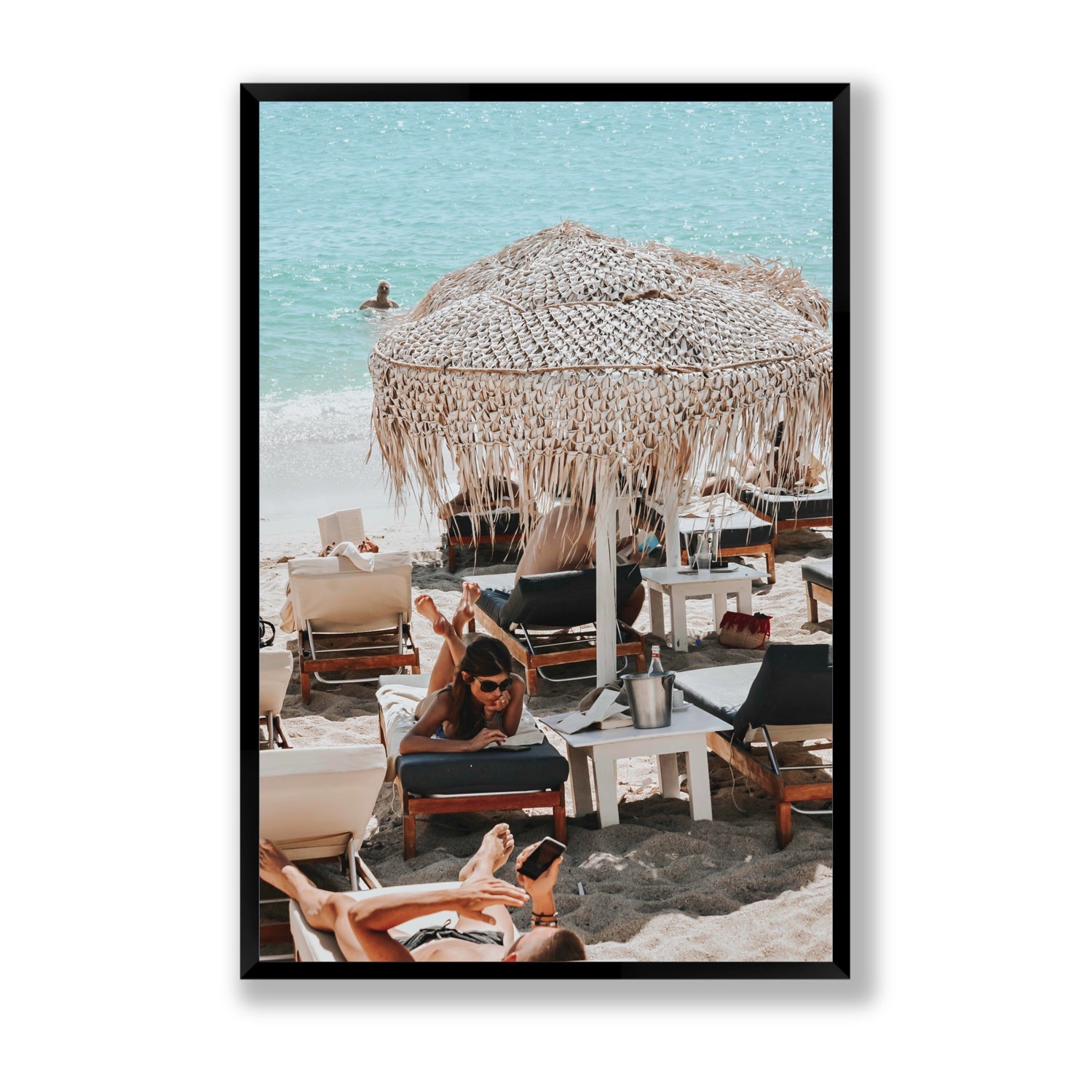 In The Zone Mykonos Greek island wall art Statement full-bleed fine art print in black frame