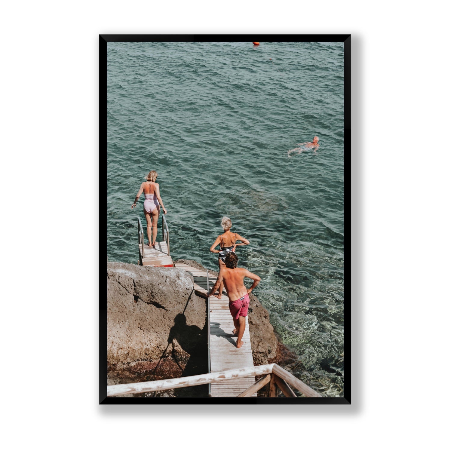Freewheeling Spirit Tuscany coastal Italian wall art Statement full-bleed fine art print in black frame