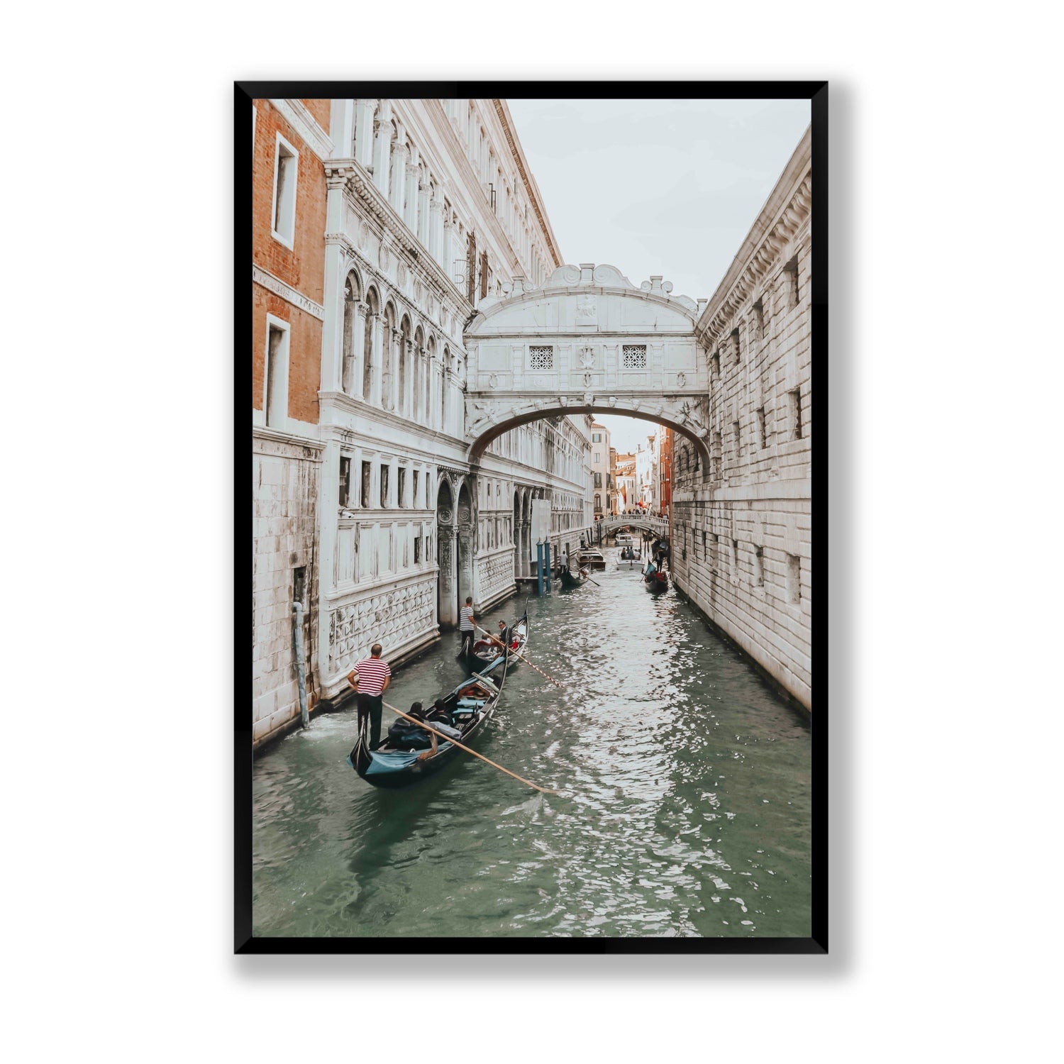 Bridge of Sighs Venice Gondola Italian wall art Statement full-bleed fine art print in black frame